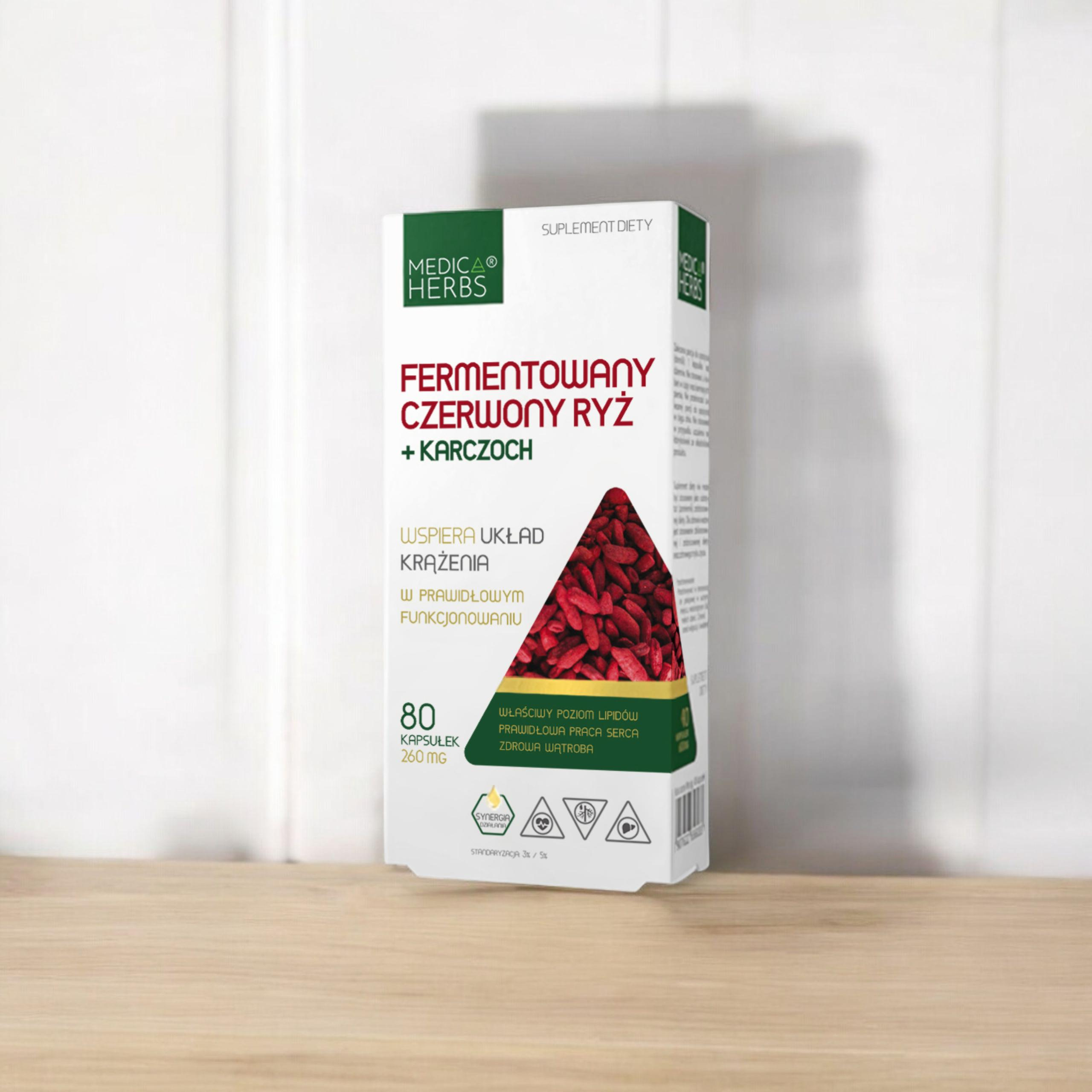 MEDICA HERBS - Fermentowany Czerwony Ryż + Karczoch - 80caps.