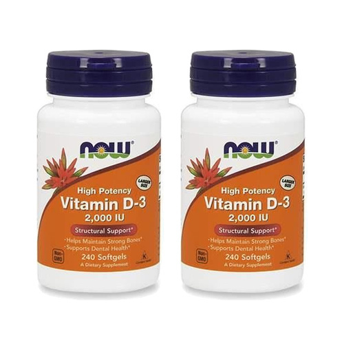 NOW Vitamin D3 2000IU - 2x 240softgels