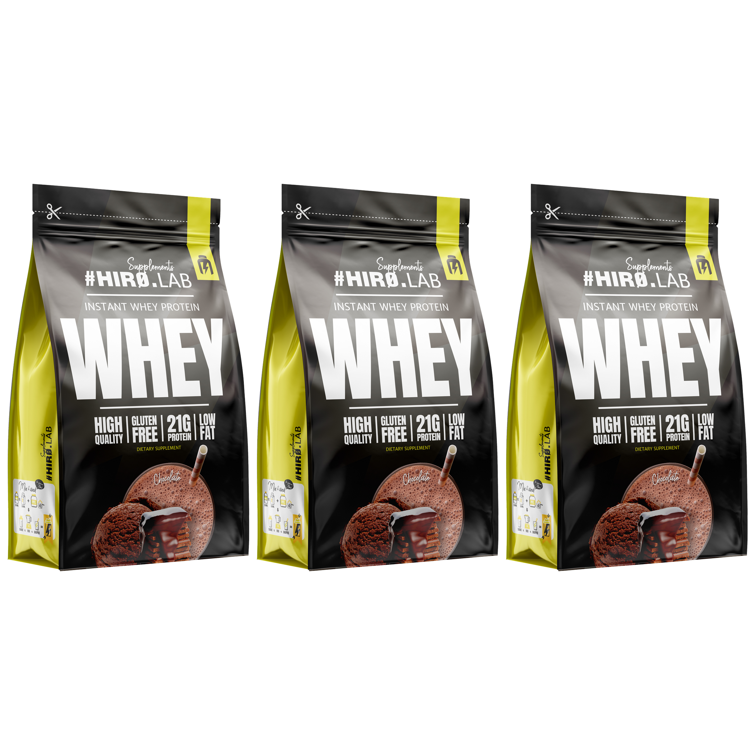HIRO.LAB Instant Whey Protein - 3x 2000g (BAG)