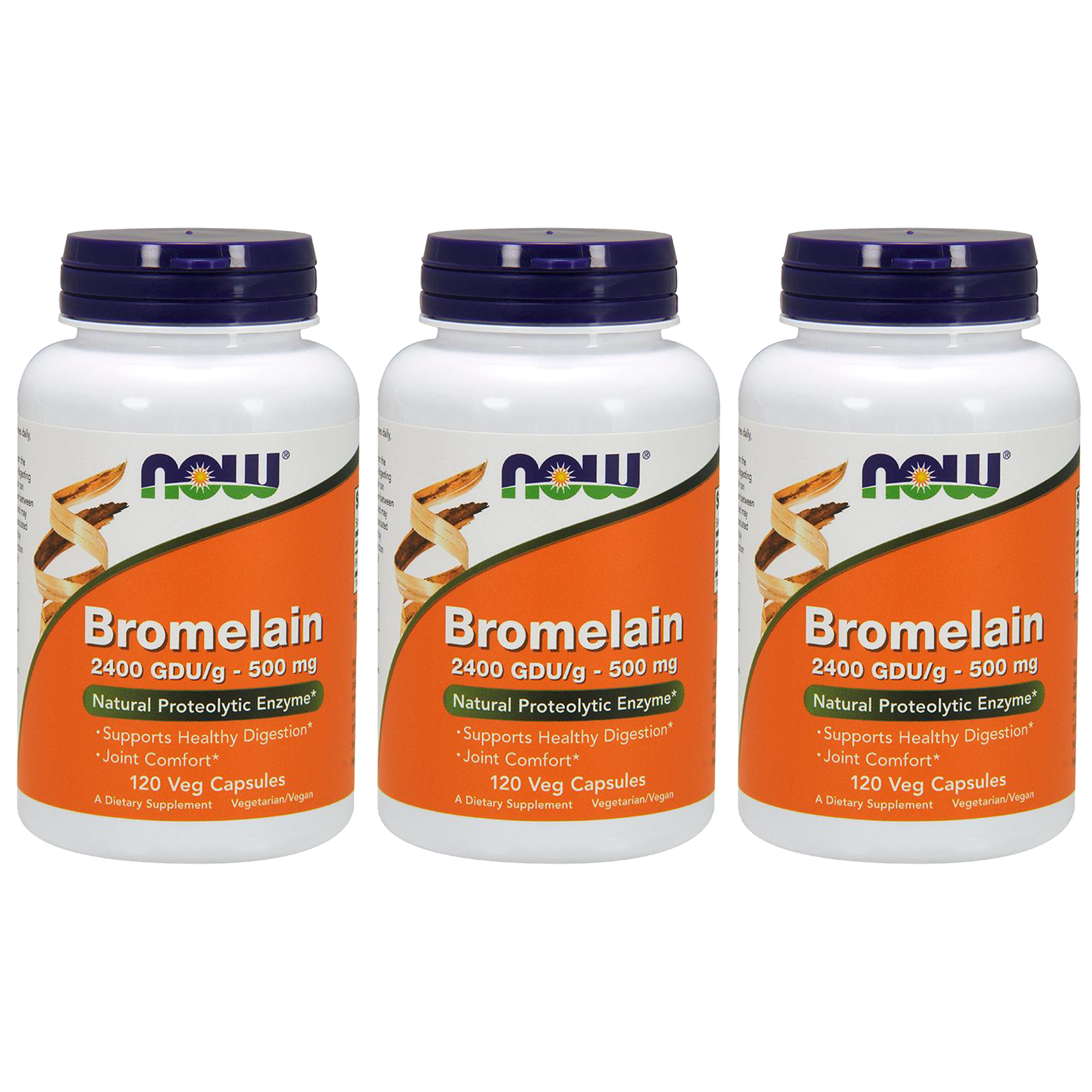 NOW Bromelain ( Bromelina ) - 3x 120vcaps