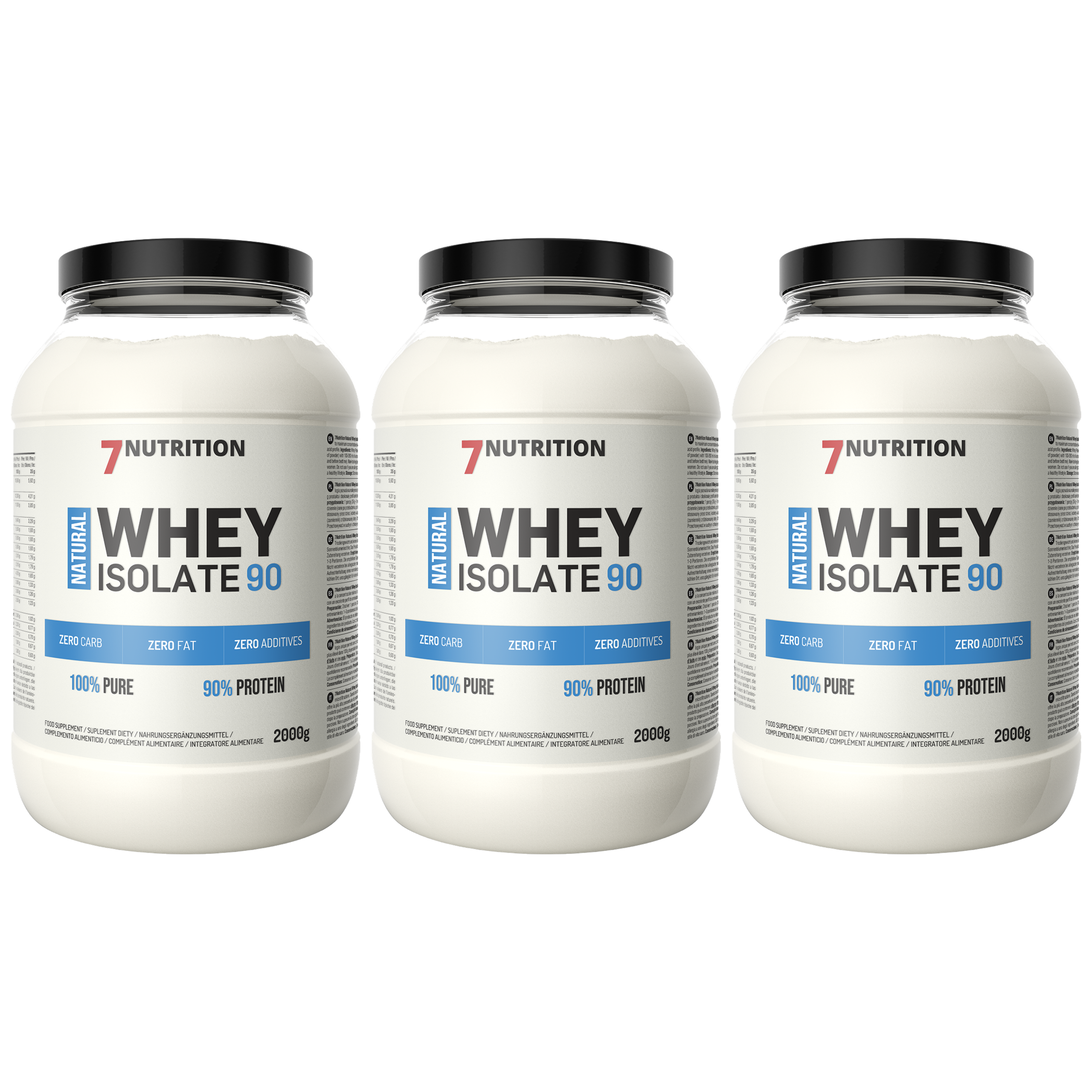 7 NUTRITION Whey Isolate 90 - 3x 2000g