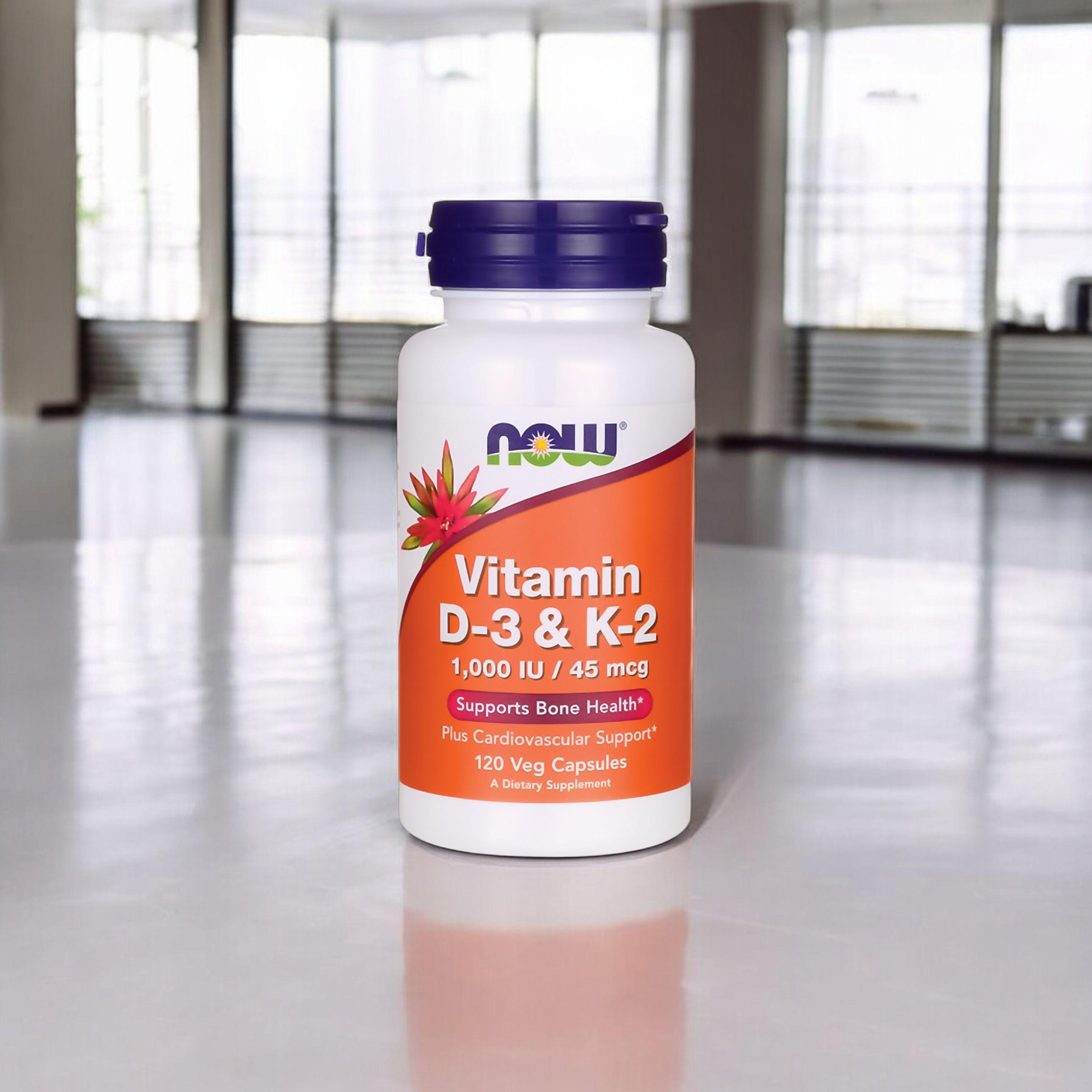 NOW Vitamin D3 & K2 1000IU - 3x 120vegcaps