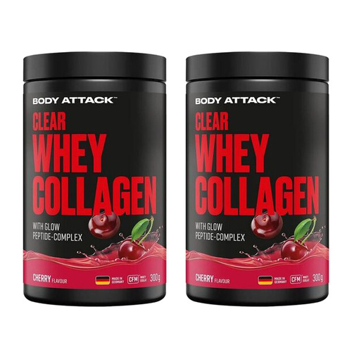 BODY ATTACK Clear Whey Collagen – 2x 300 g – Cherry