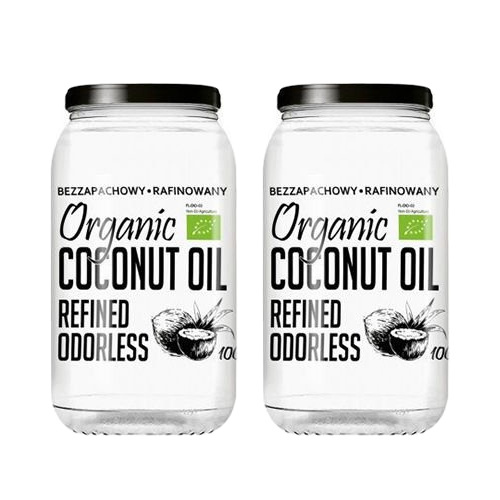 DIET FOOD Bio olej kokosowy Rafinowany - 2x 1000ml