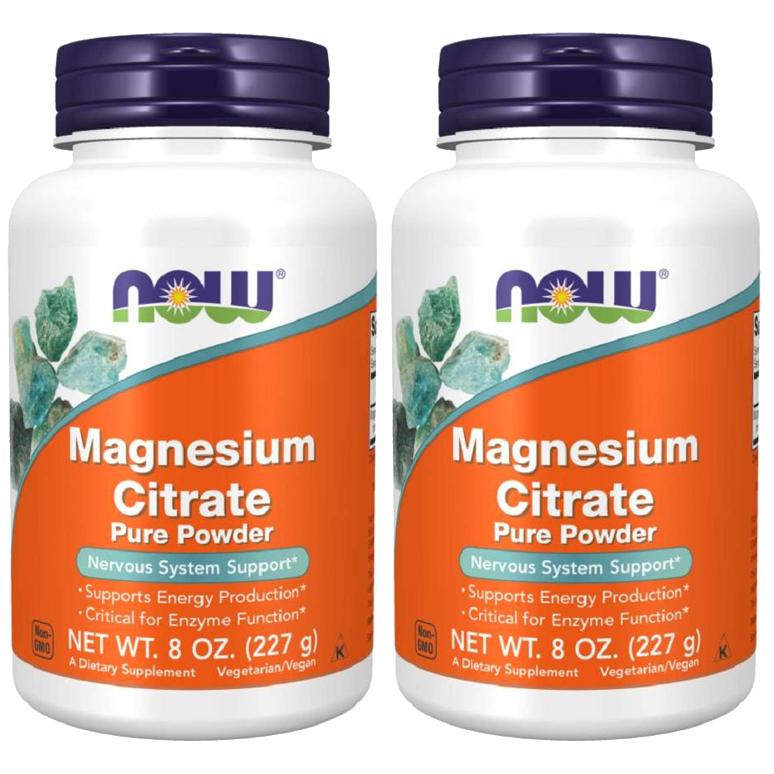 NOW Magnesium Citrate Powder - 2x 227g