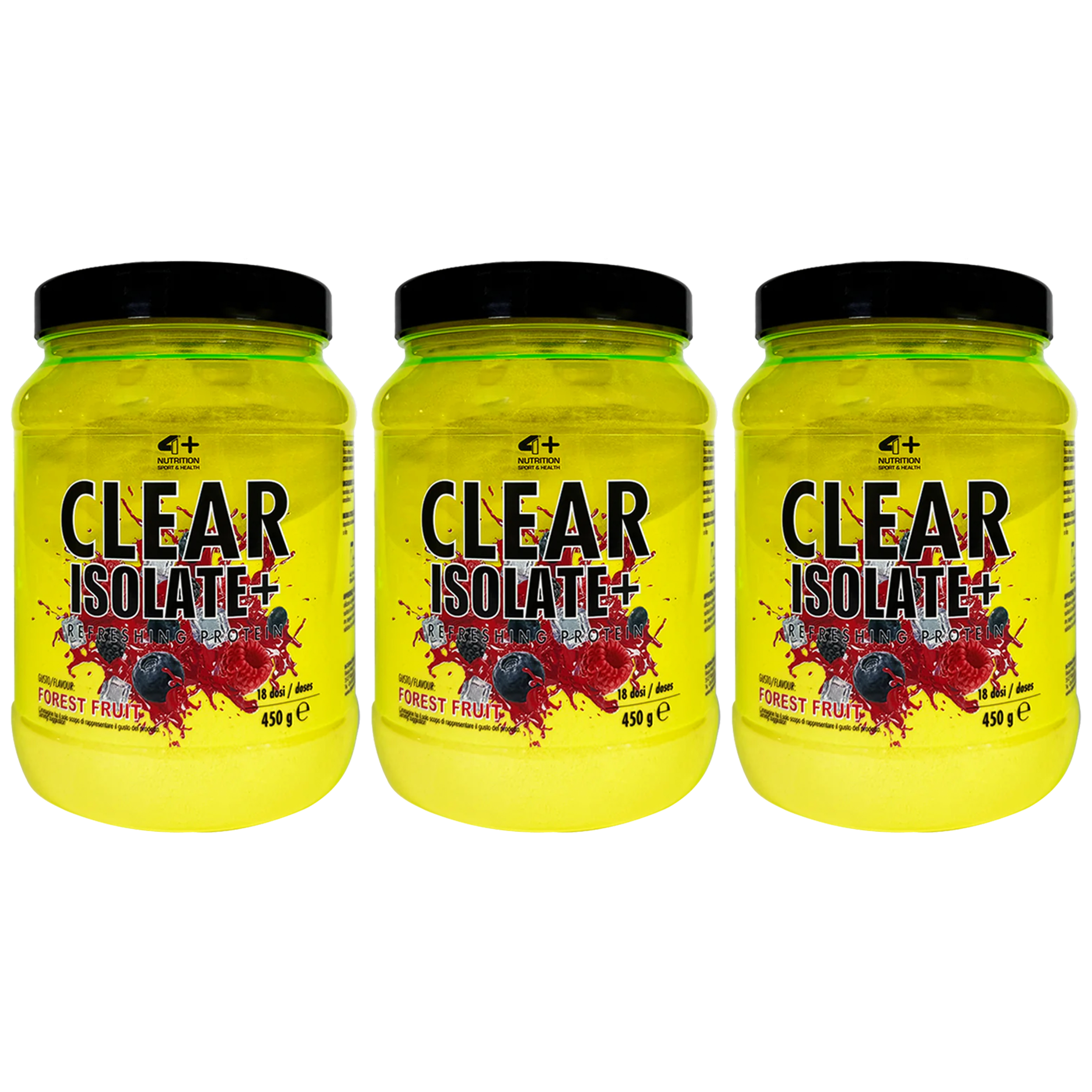 4+ NUTRITION - Clear Isolate+ - 3x 450g - Forest Fruit