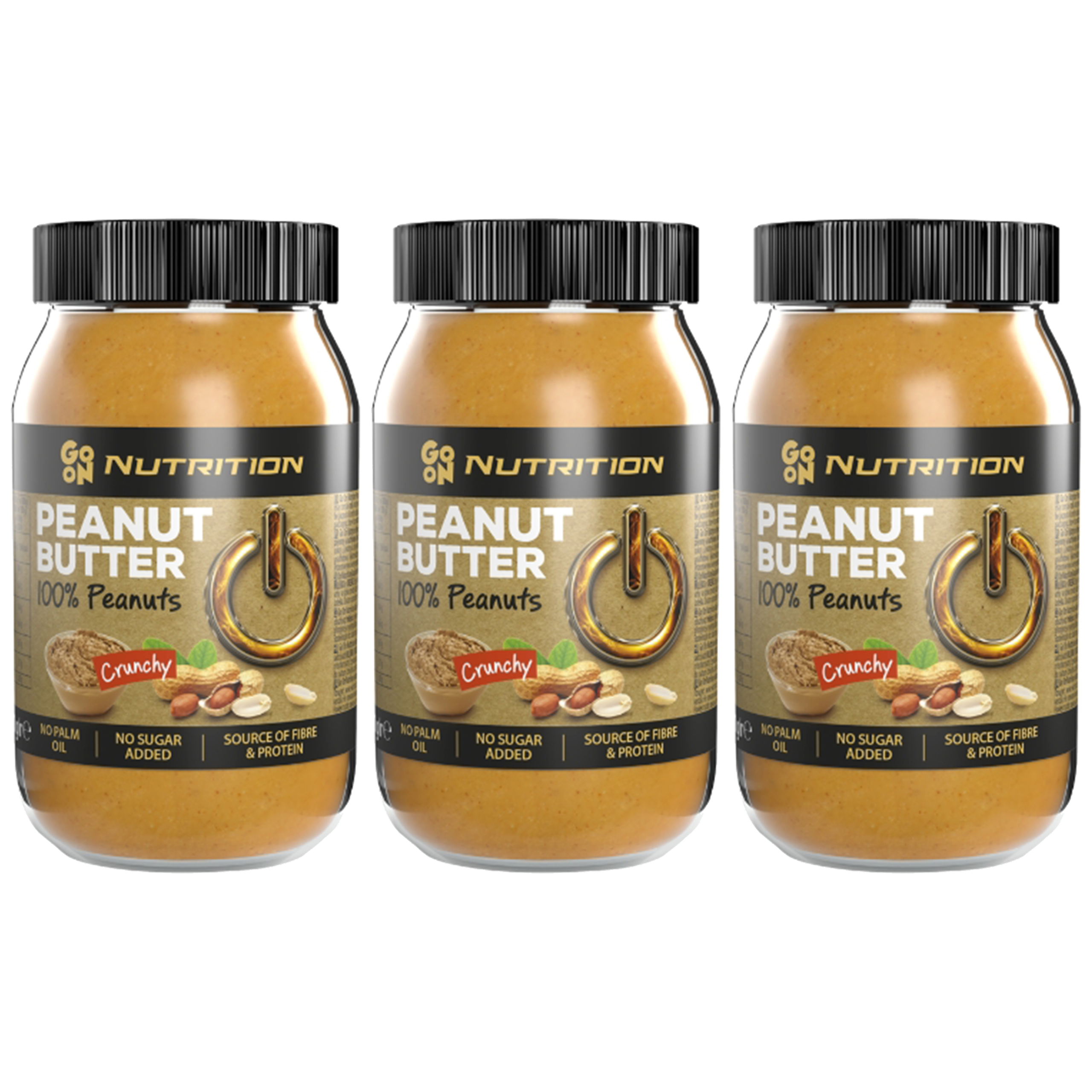GO ON NUTRITION Peanut Cream 100% Peanuts - 3x 900g - Krem orzechowy