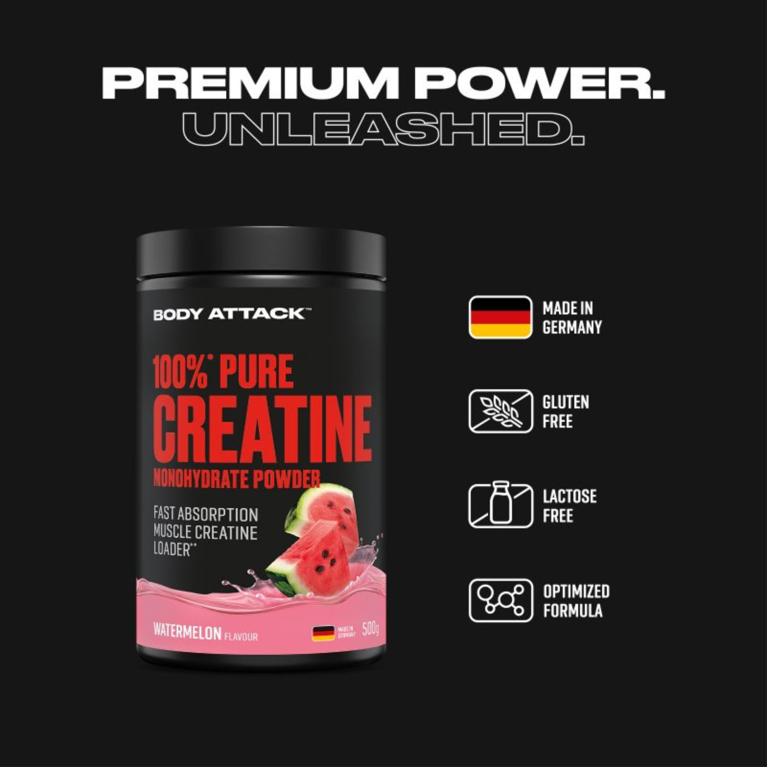 BODY ATTACK - 100% Pure Creatine - 2x 500g
