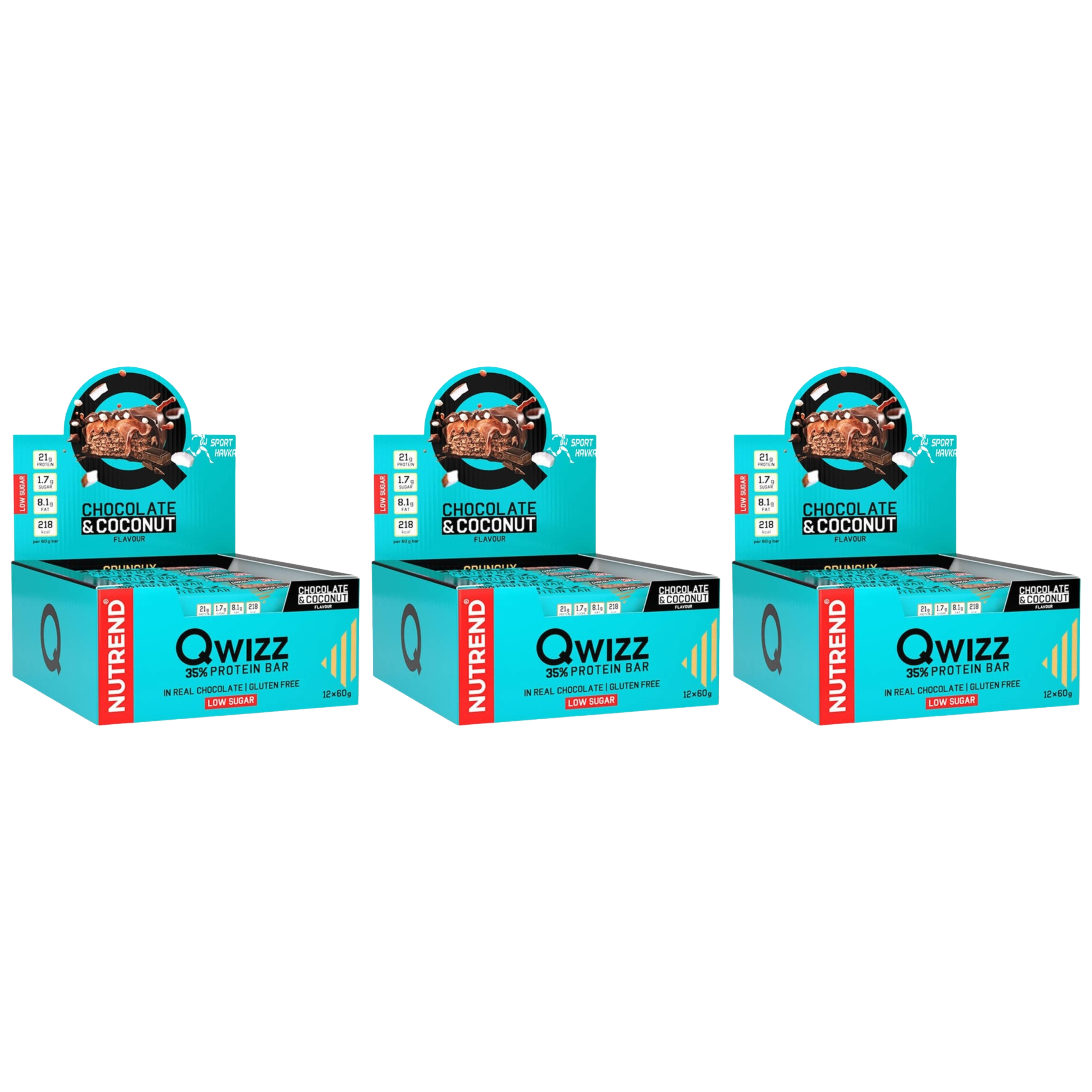 NUTREND - Baton QWIZZ Protein Bar - 24x 3x 60g