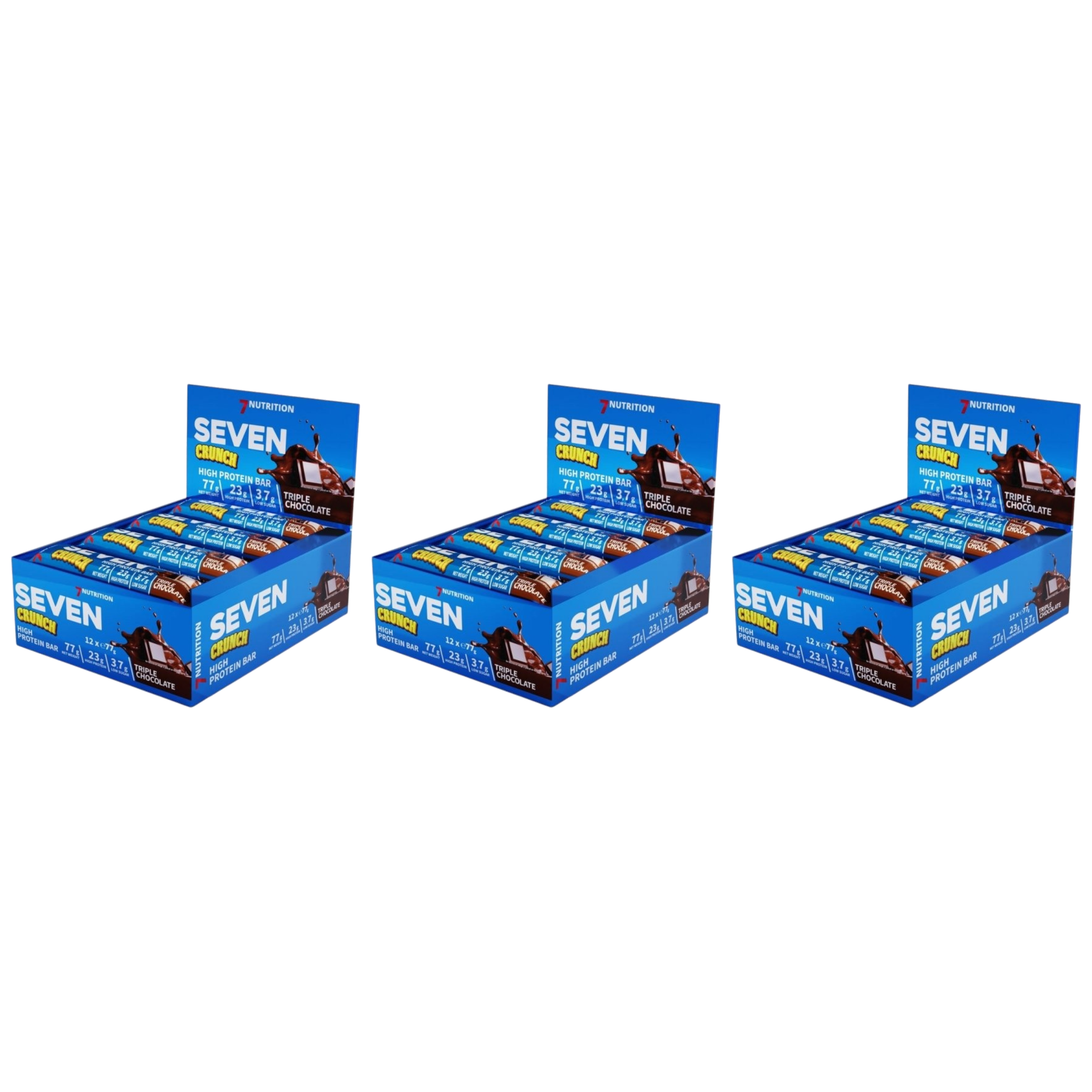 7 NUTRITION - Seven Crunch HP Bar - 12x 3x 77g - Triple Chocolate