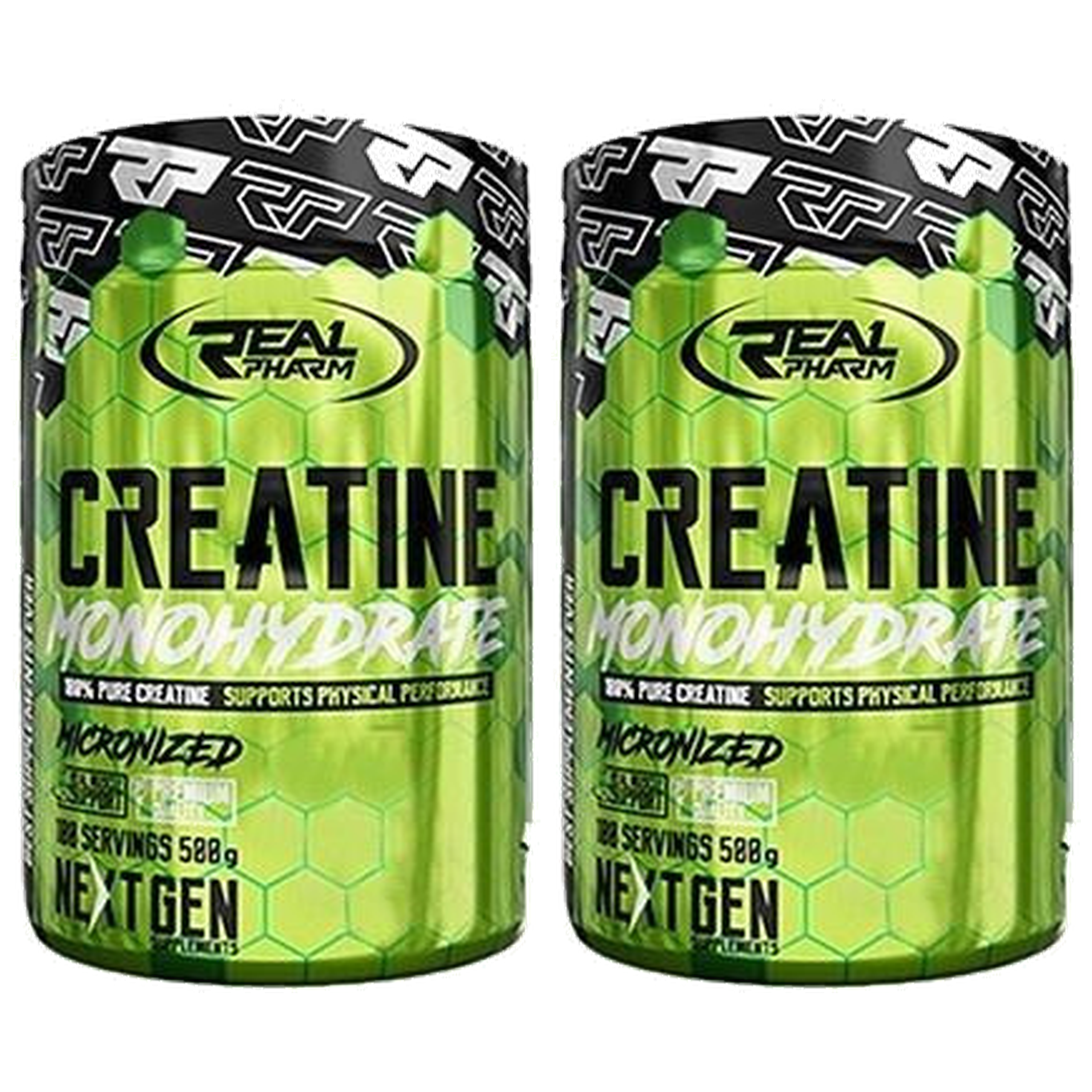 REAL PHARM - Creatine Monohydrate - 2x 500g - Pineapple