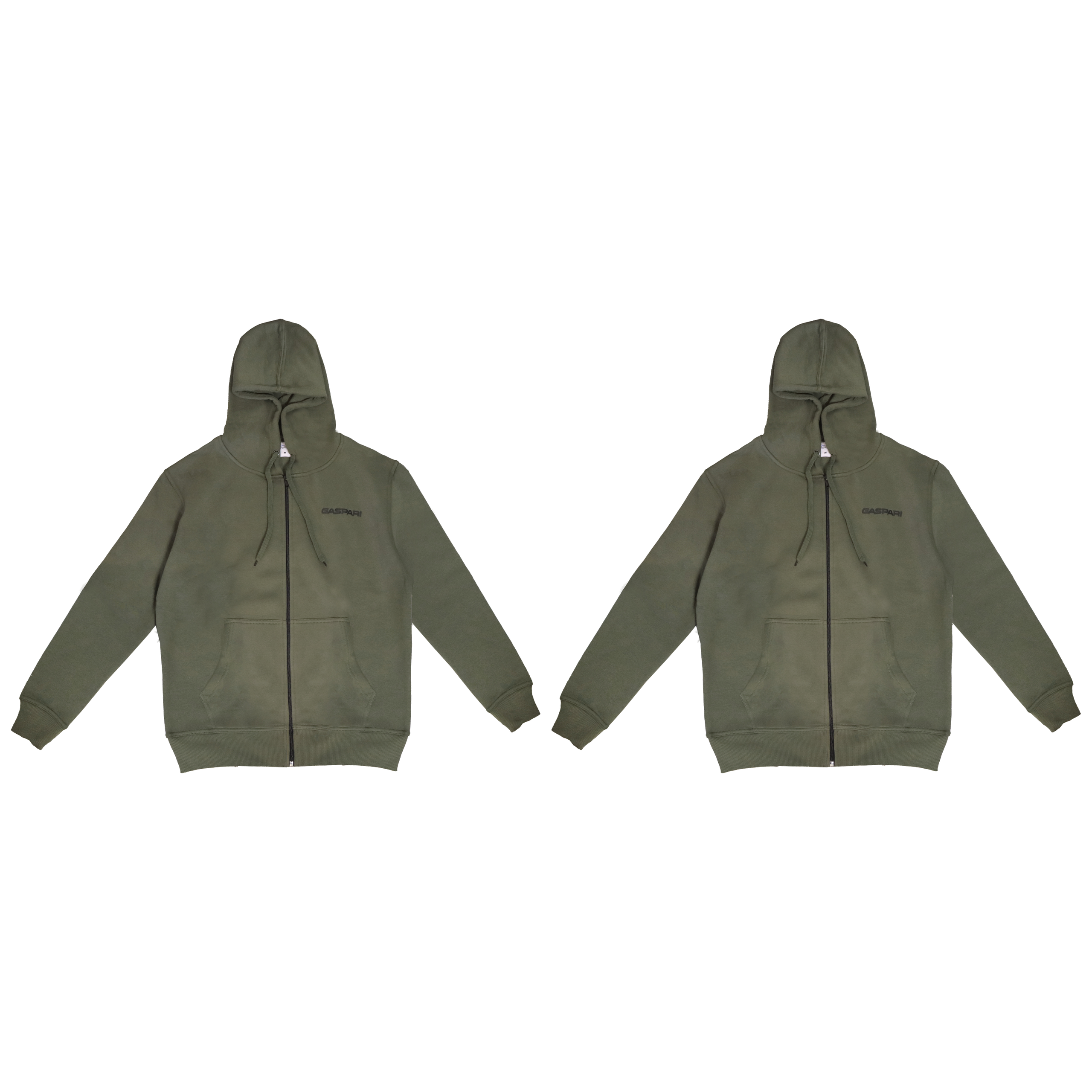 GASPARI NUTRITION Zipped Hoodie - Khaki - 2x Bluza z kapturem na zamek