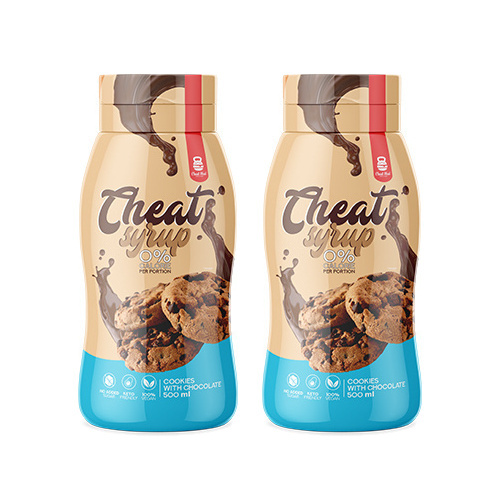 Cheat Meal Nutrition Syrup 0% (Syrop zero kalorii) - 2x 500ml - Ciasteczkowy z czekoladą
