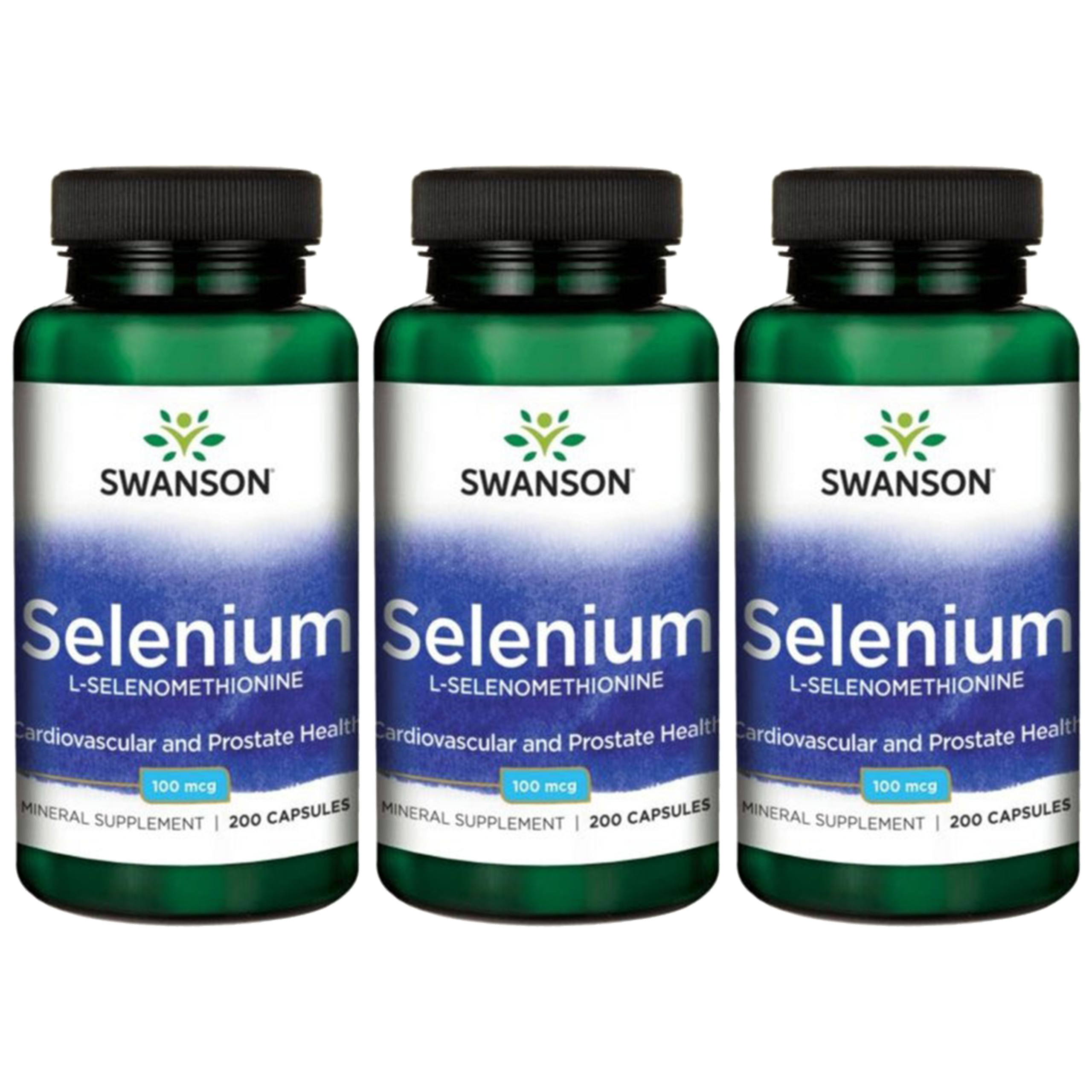 SWANSON Selenium 100mcg - 3x 200caps