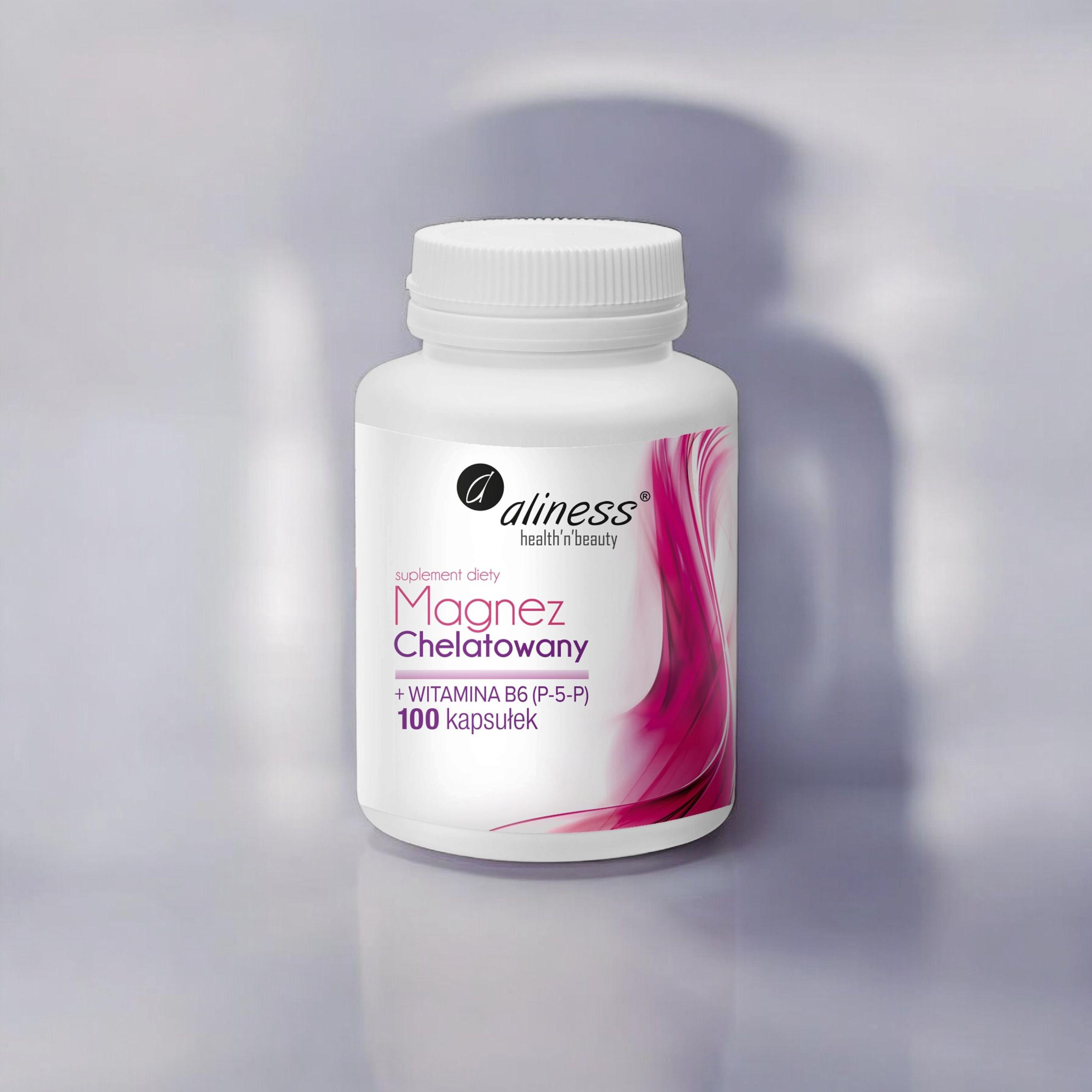 ALINESS - Magnez Chelatowany 650mg + B6 (P-5-P) - 2x 100caps.