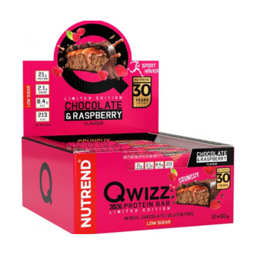 NUTREND - Baton QWIZZ Protein Bar - 24x 60g - Chocolate Raspberry - WYPRZEDAŻ - 12-06