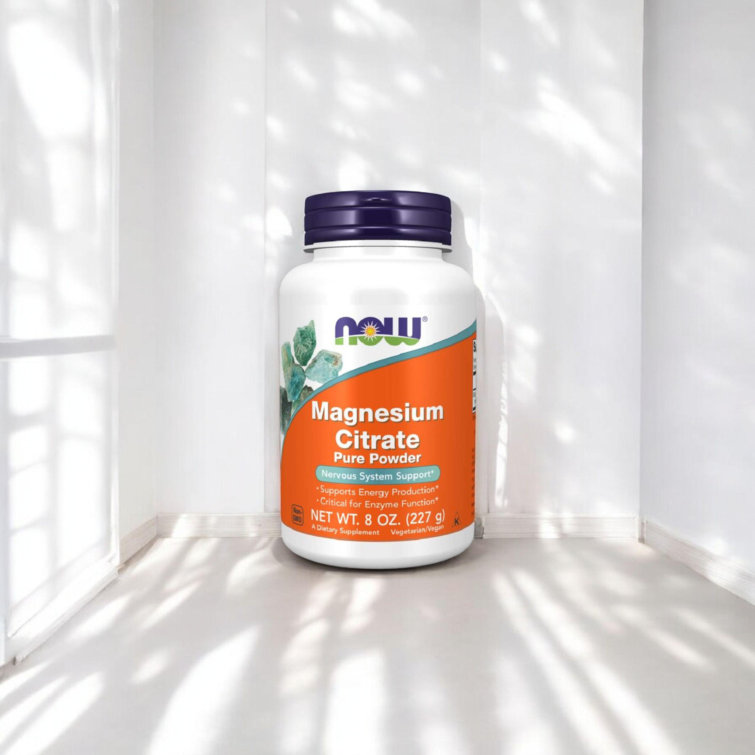 NOW Magnesium Citrate Powder - 2x 227g