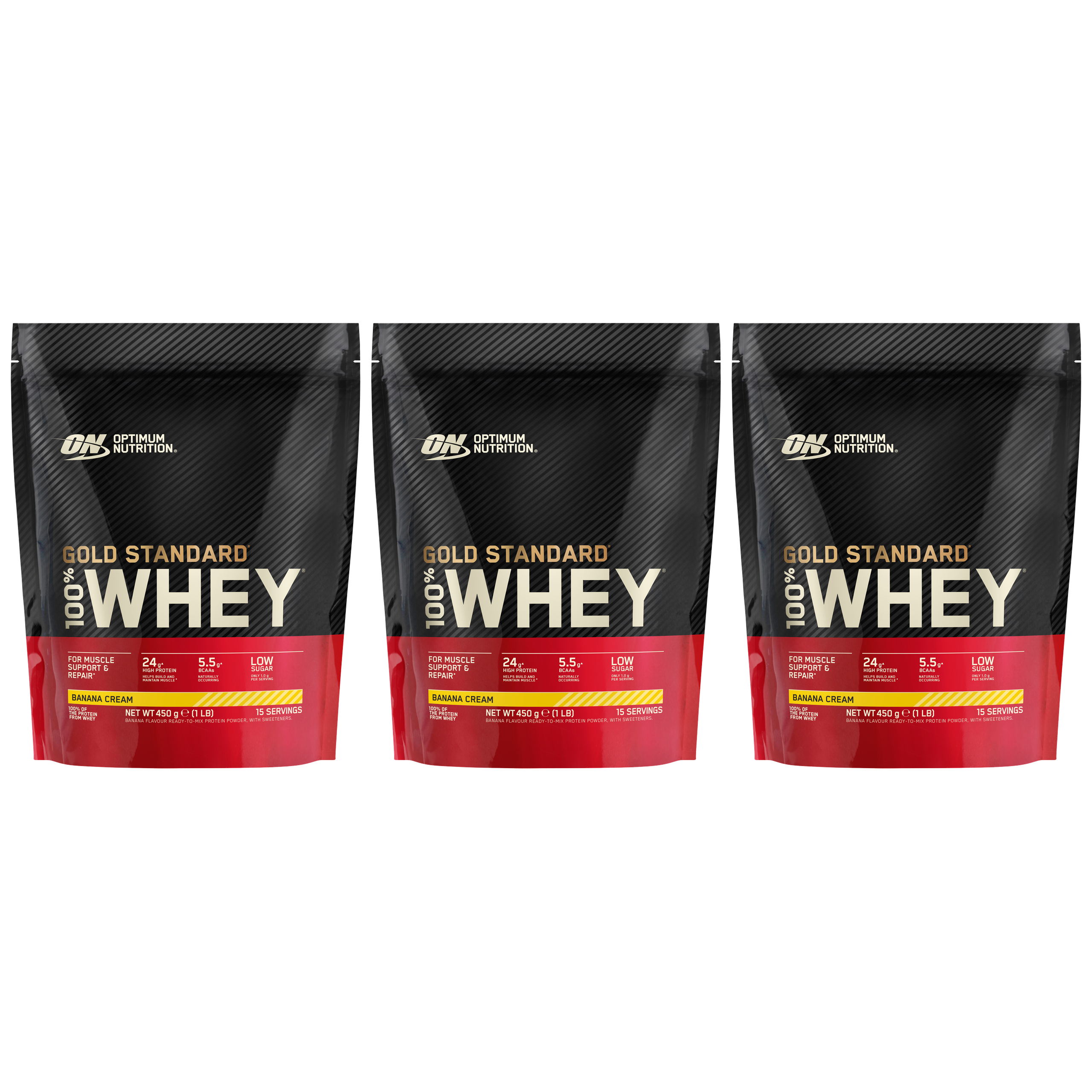 OPTIMUM NUTRITION Whey Gold Standard Bag - 3x 450g