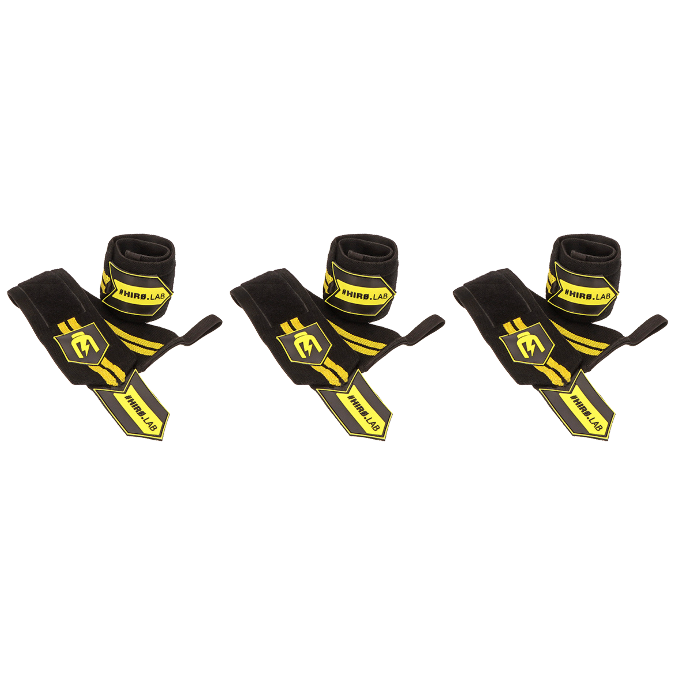 HIRO.LAB Wrist Wrap - Rubber Logo New - Black - 3x Opaski usztywniające na nadgarstki