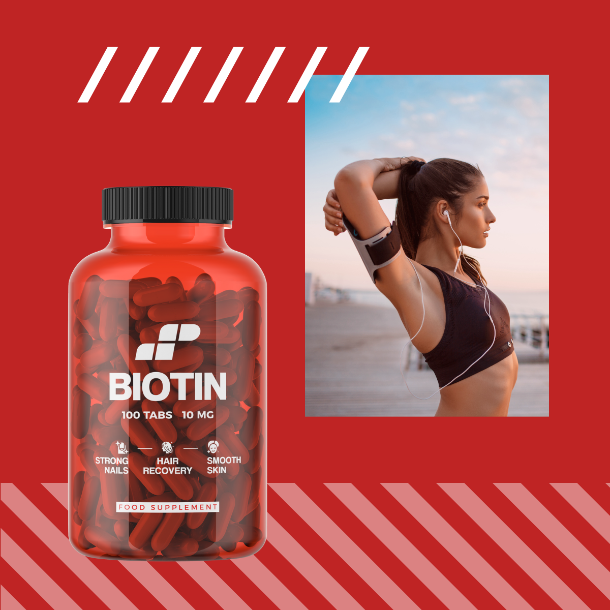 3x MP NUTRITION Biotin 10mg - 100tabs - Biotyna