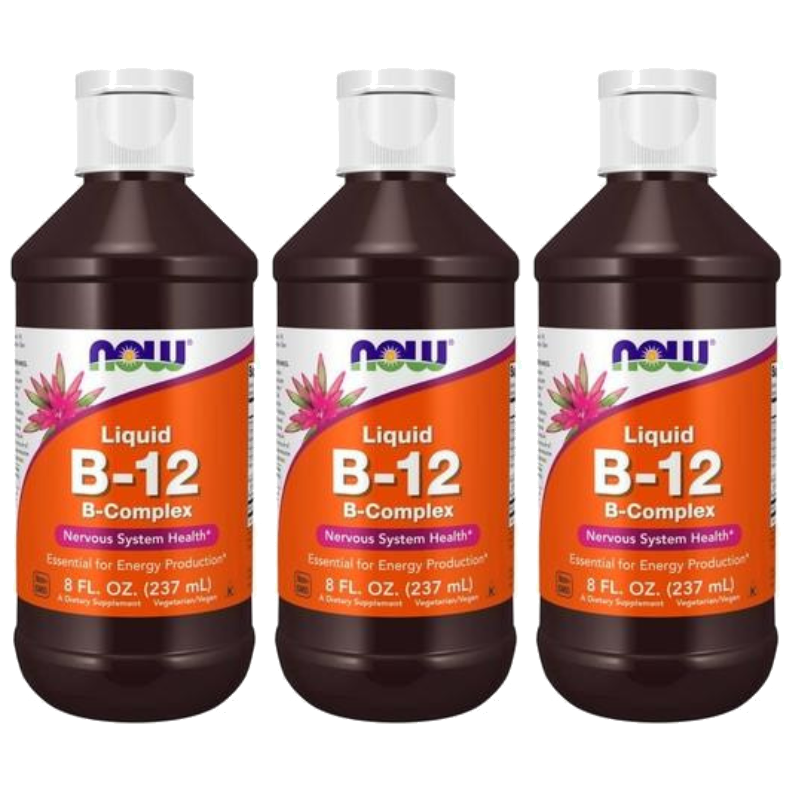 NOW - Vitamin B-12 Liquid B-Complex - 3x 237ml