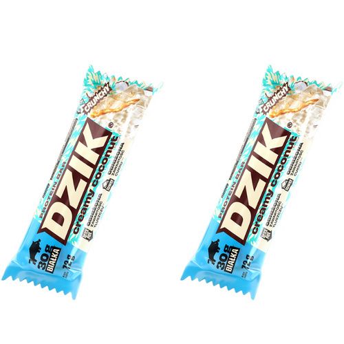 DZIK - Protein Bar Crunchy - 2x 72g - Creamy Coconut