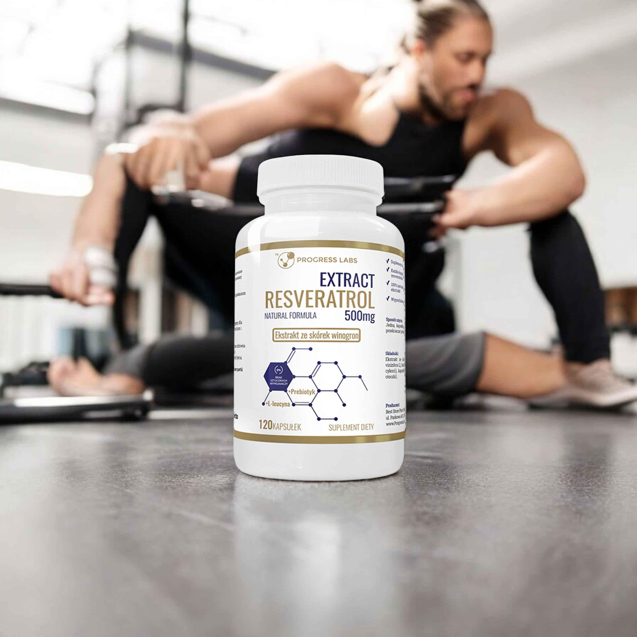 PROGRESS LABS Resveratrol Extract 500mg - 3x 120caps