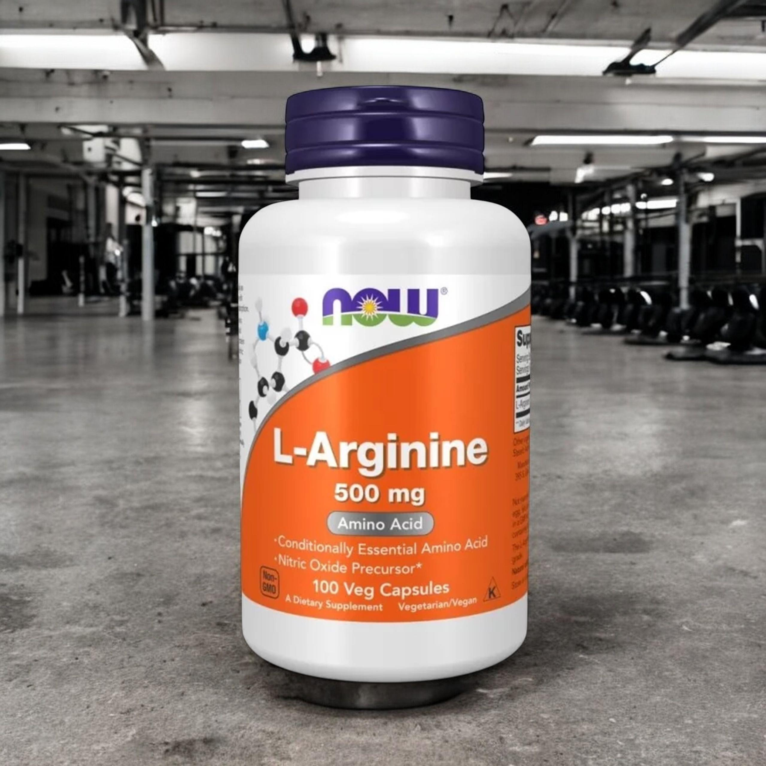 NOW L-Arginine 500mg - 3x 100 veg capsules