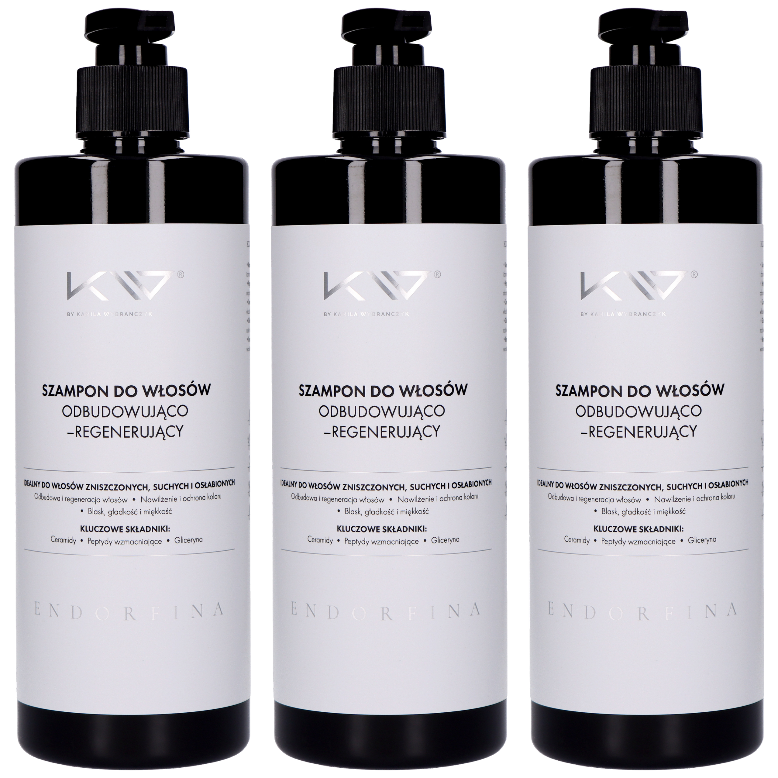 KAMILA WYBRAŃCZYK - Szampon do Włosów Odbudowująco-Regenerujący - 3x 500ml