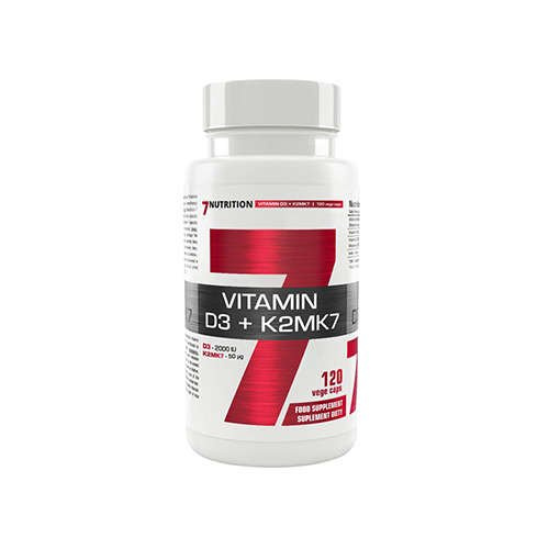 7 NUTRITION Vitamin D3 + K2MK7 - 120vcaps. - Witamina D3 + K2MK7