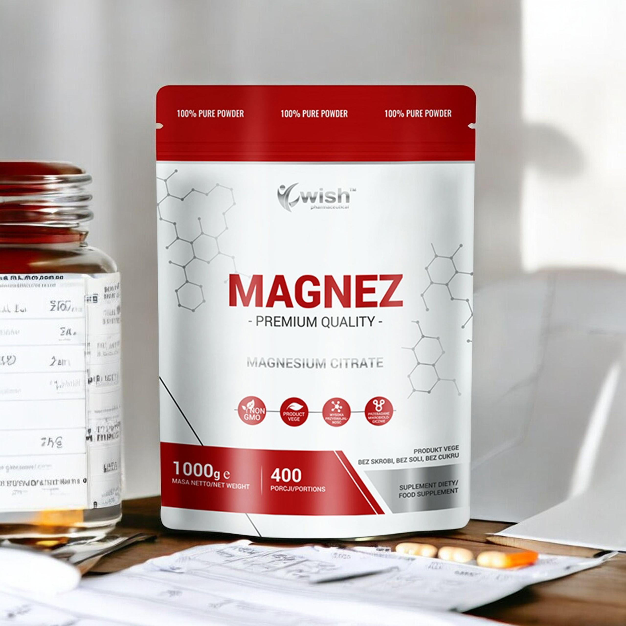 WISH Pharmaceutical Cytrynian Magnezu - 3x 1000g