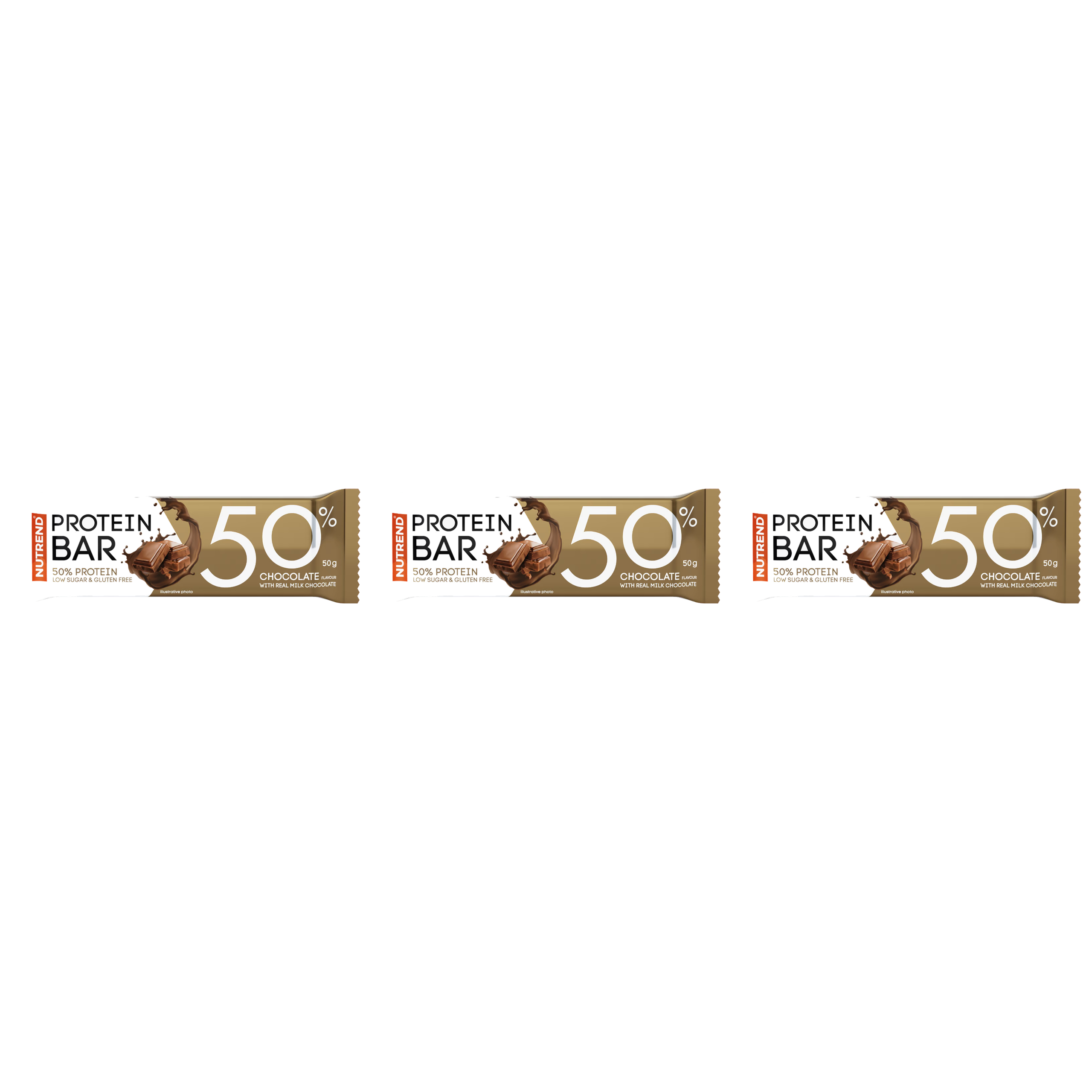 NUTREND - Protein Bar 50% - 3x 50g - Chocolate
