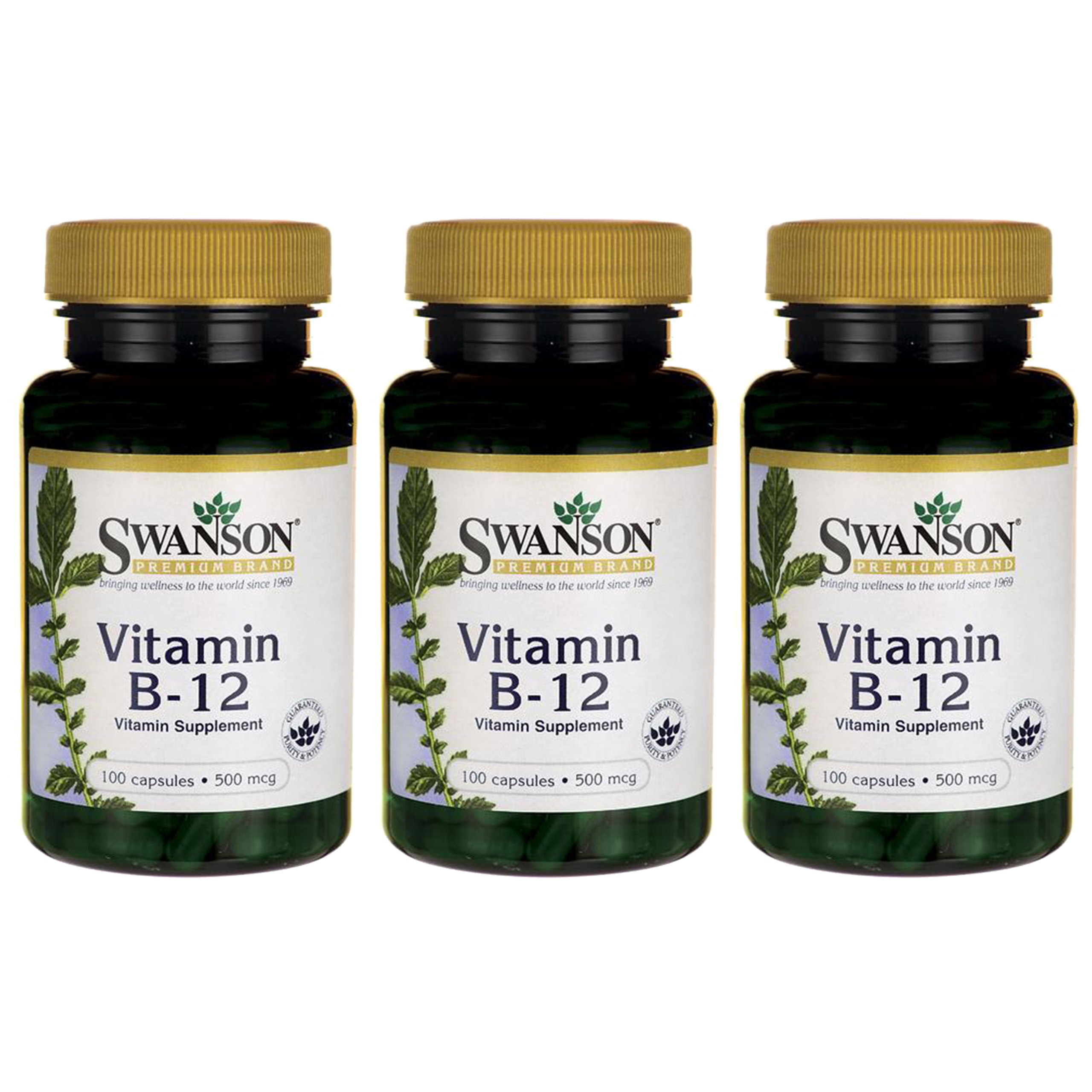 SWANSON Vitamin B-12 500mcg - 3x 100caps