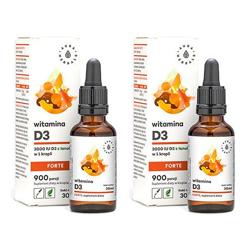 AURA HERBALS Vitamin D3 2000 IU 50mcg (z lanoliny) - 2x 30ml