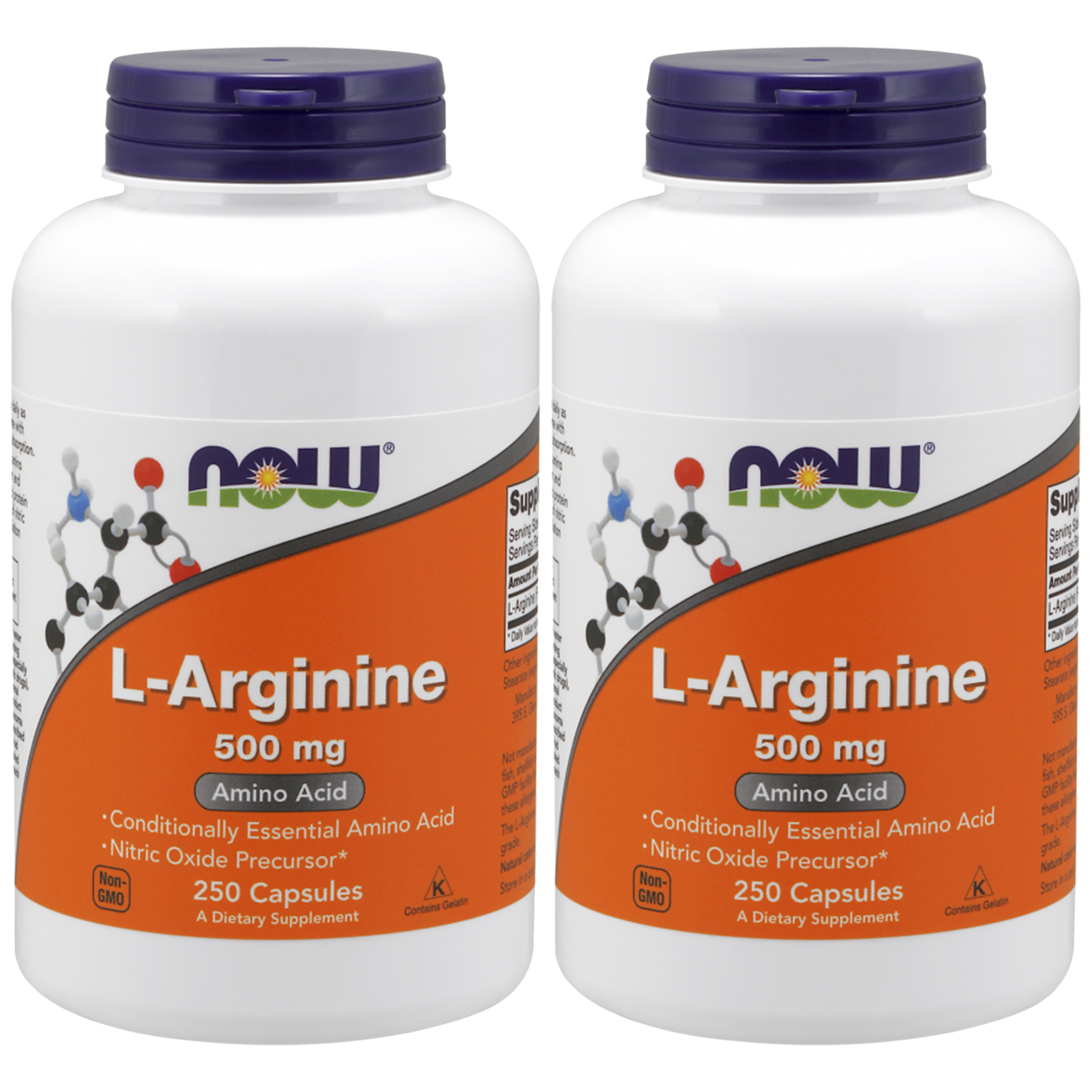 NOW L-Arginine 500mg - 2x 250vcaps