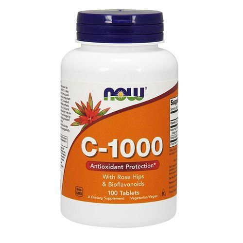 NOW Vitamin C-1000 with Rose Hips & Bioflavonoids - 2x 100tabs