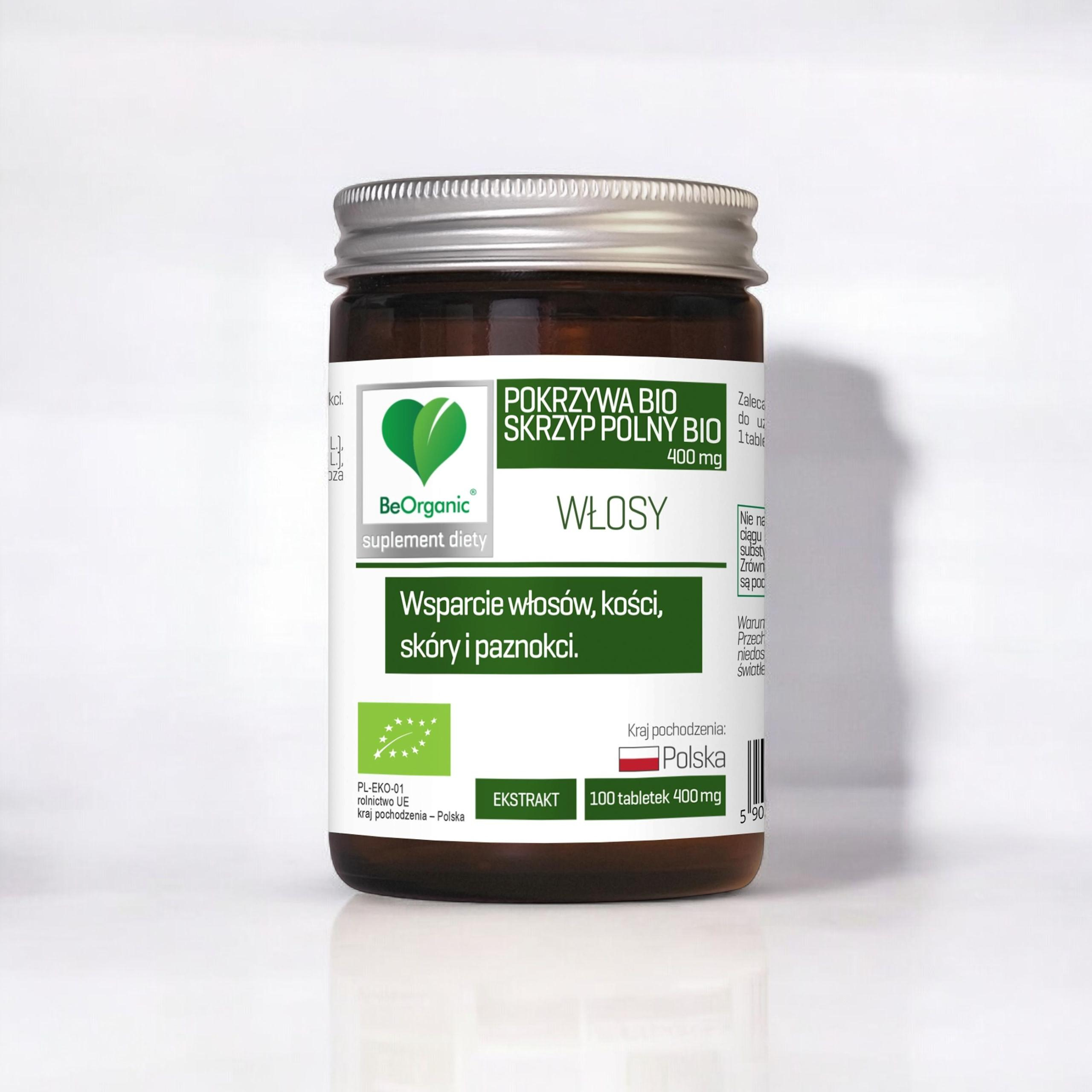 ALINESS - BeOrganic Skrzyp BIO + Pokrzywa BIO 400mg - 100tabs.