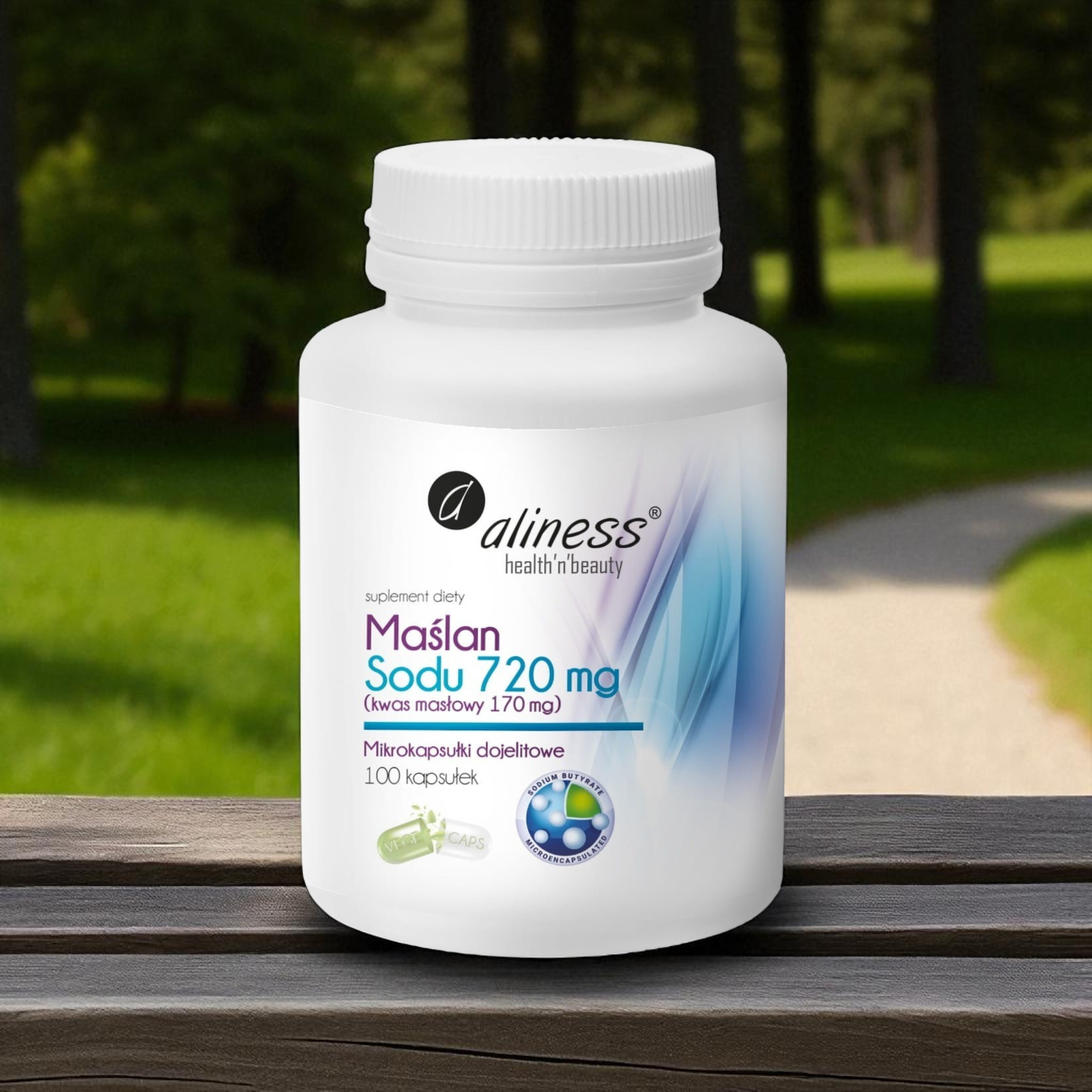 Maślan Sodu 720mg Kwas Masłowy 170mg. - 100caps.