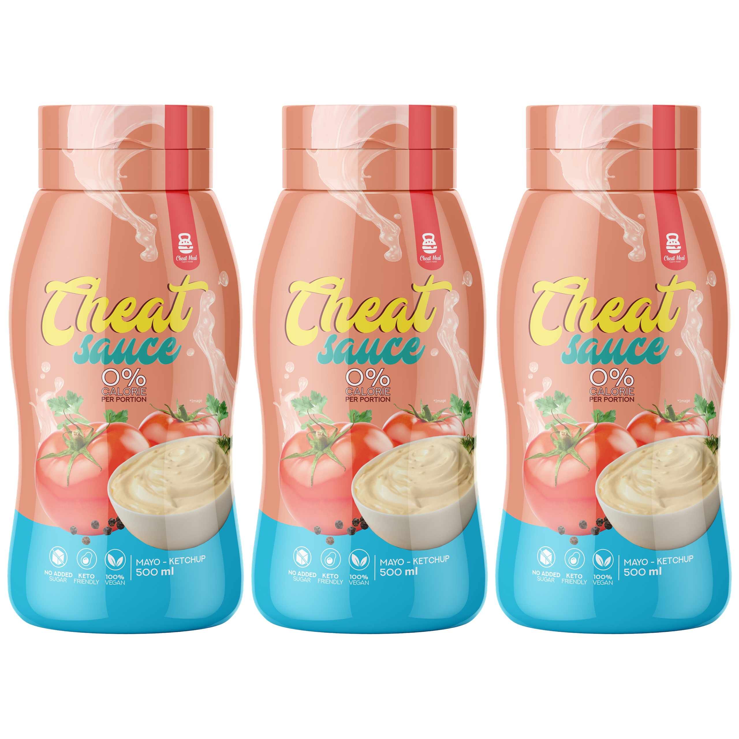 Cheat Meal Nutrition Sauce 0% (Sos zero kalorii) - 3x 500ml - Majonezowo - ketchupowy