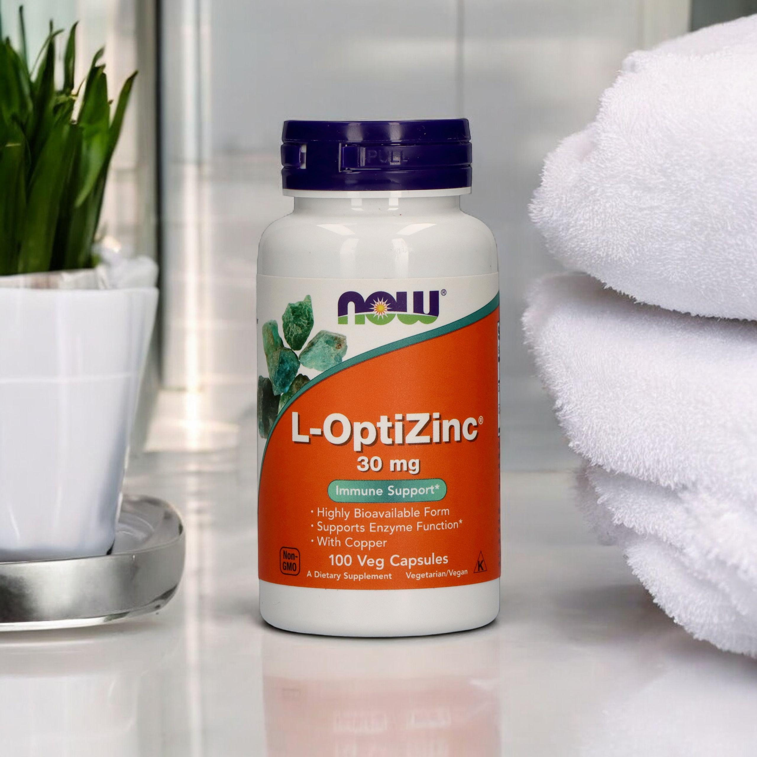 NOW L-OptiZinc 30mg - 100caps - 2x NIE ODKRYWAĆ