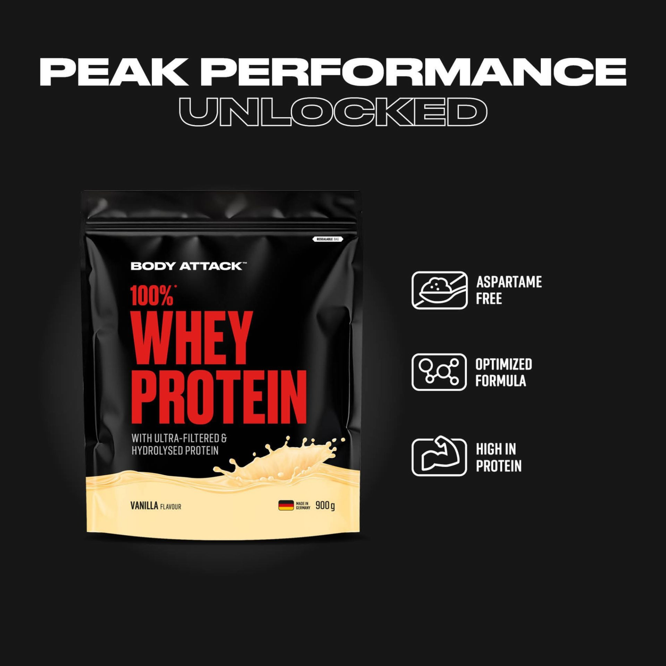 BODY ATTACK - 100% Whey Protein - 900g - Iced Coffee Caramel Macchiato 