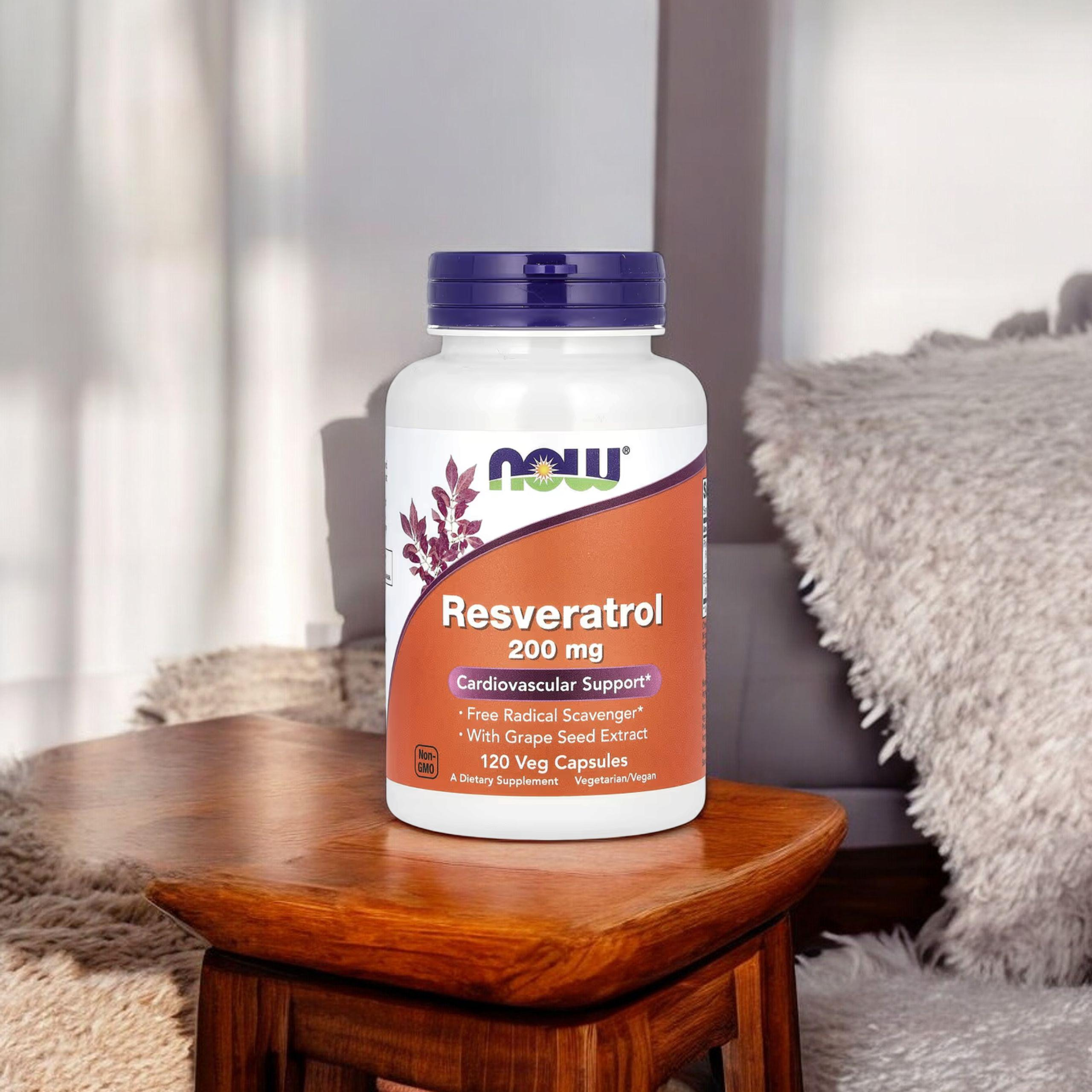 NOW Natural Resveratrol 200mg - 120vegcaps