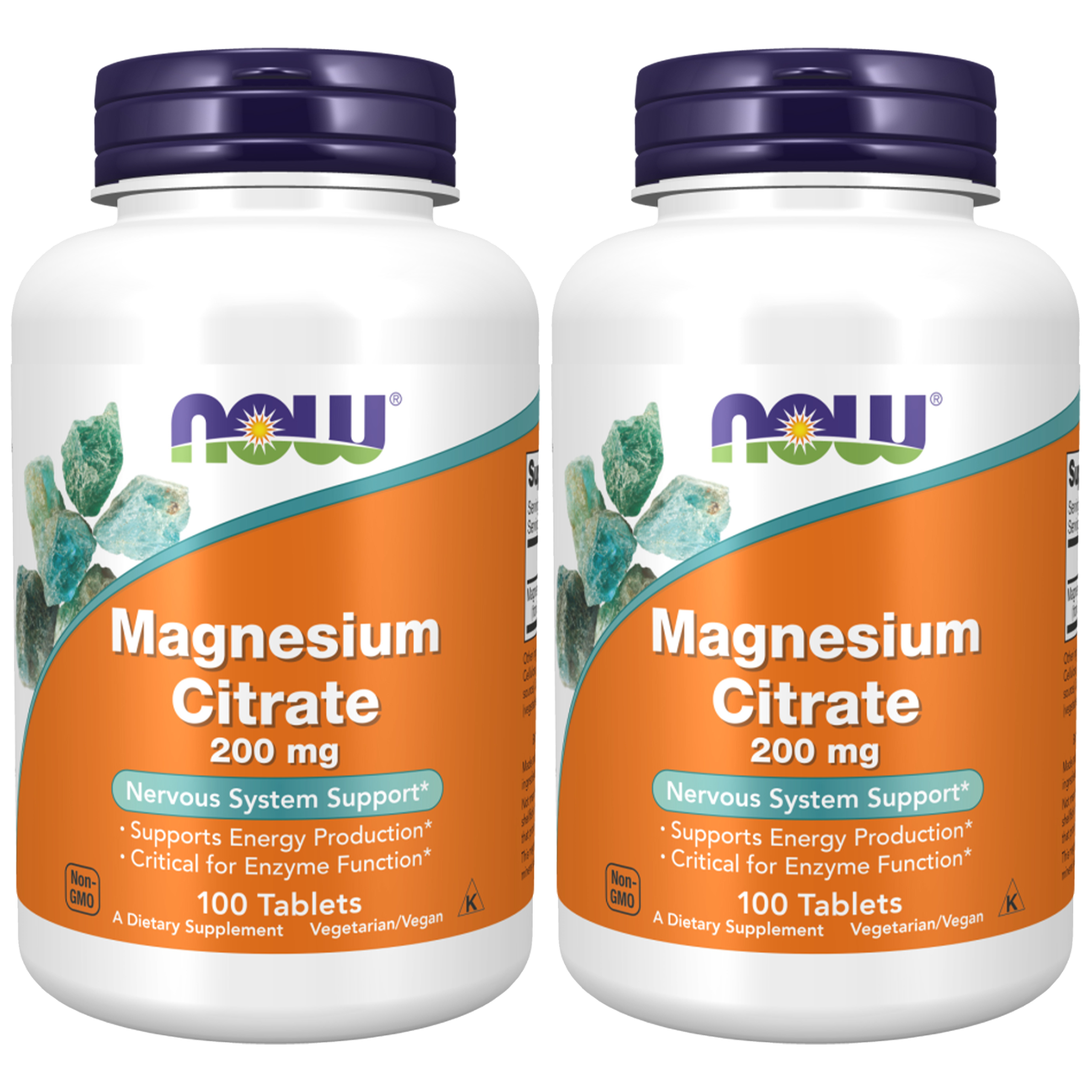 NOW Magnesium Citrate 200mg - 2x 100tabs