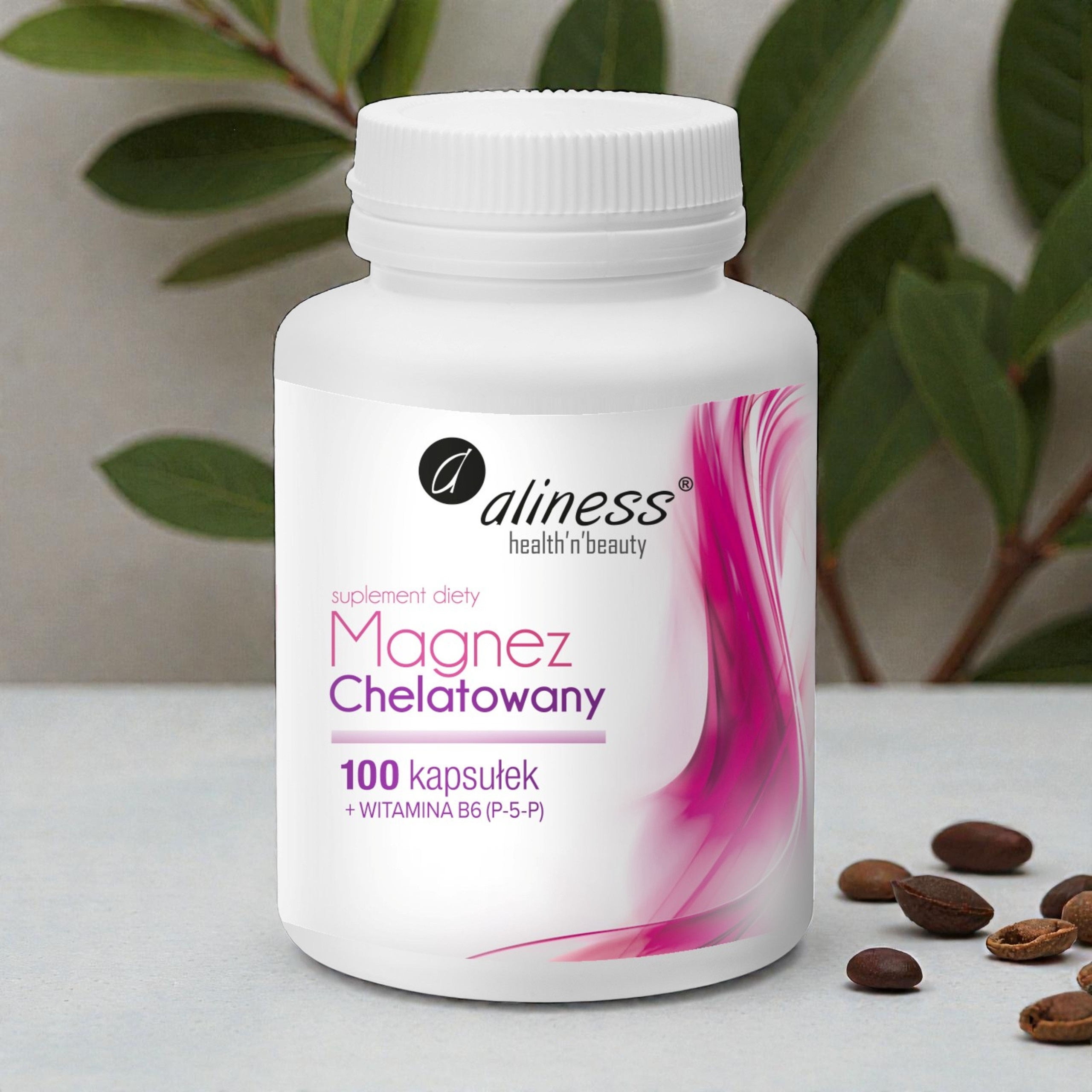 ALINESS - Magnez Chelatowany 720mg + B6 (P-5-P) - 2x 100caps.