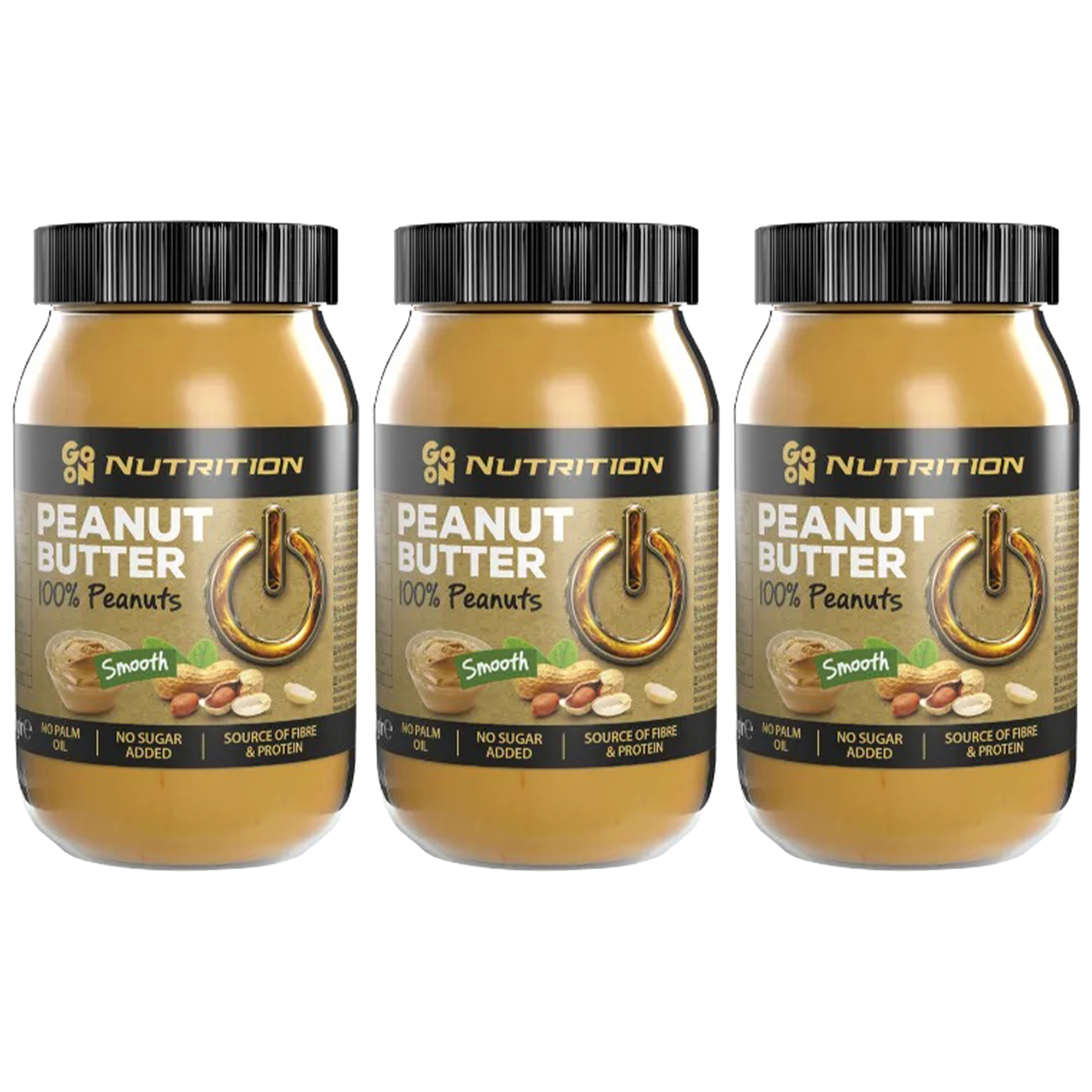 GO ON NUTRITION Peanut Cream 100% Peanuts - 3x 900g - Krem orzechowy
