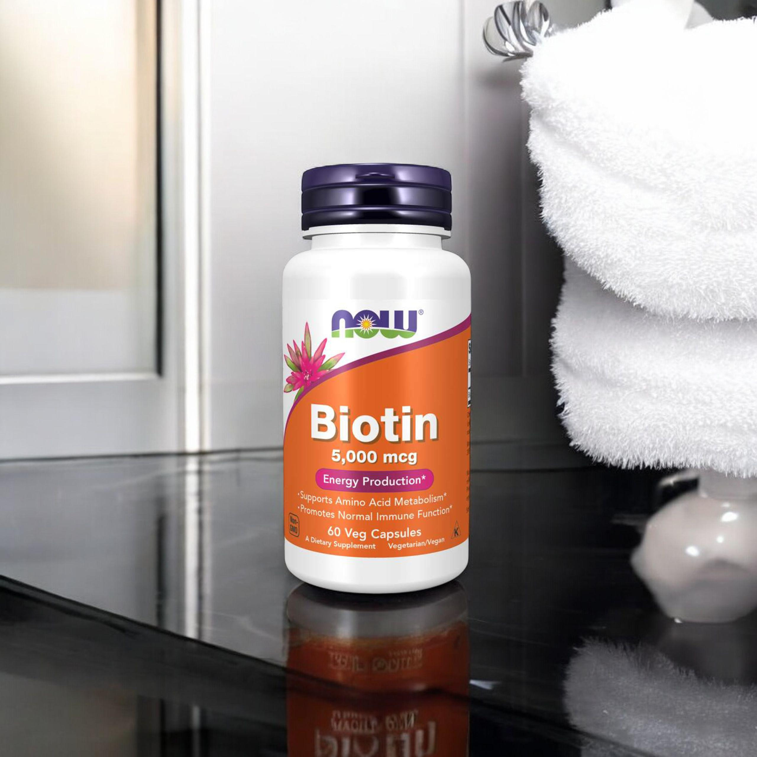NOW Biotin 5000mcg - 2x 60vcaps