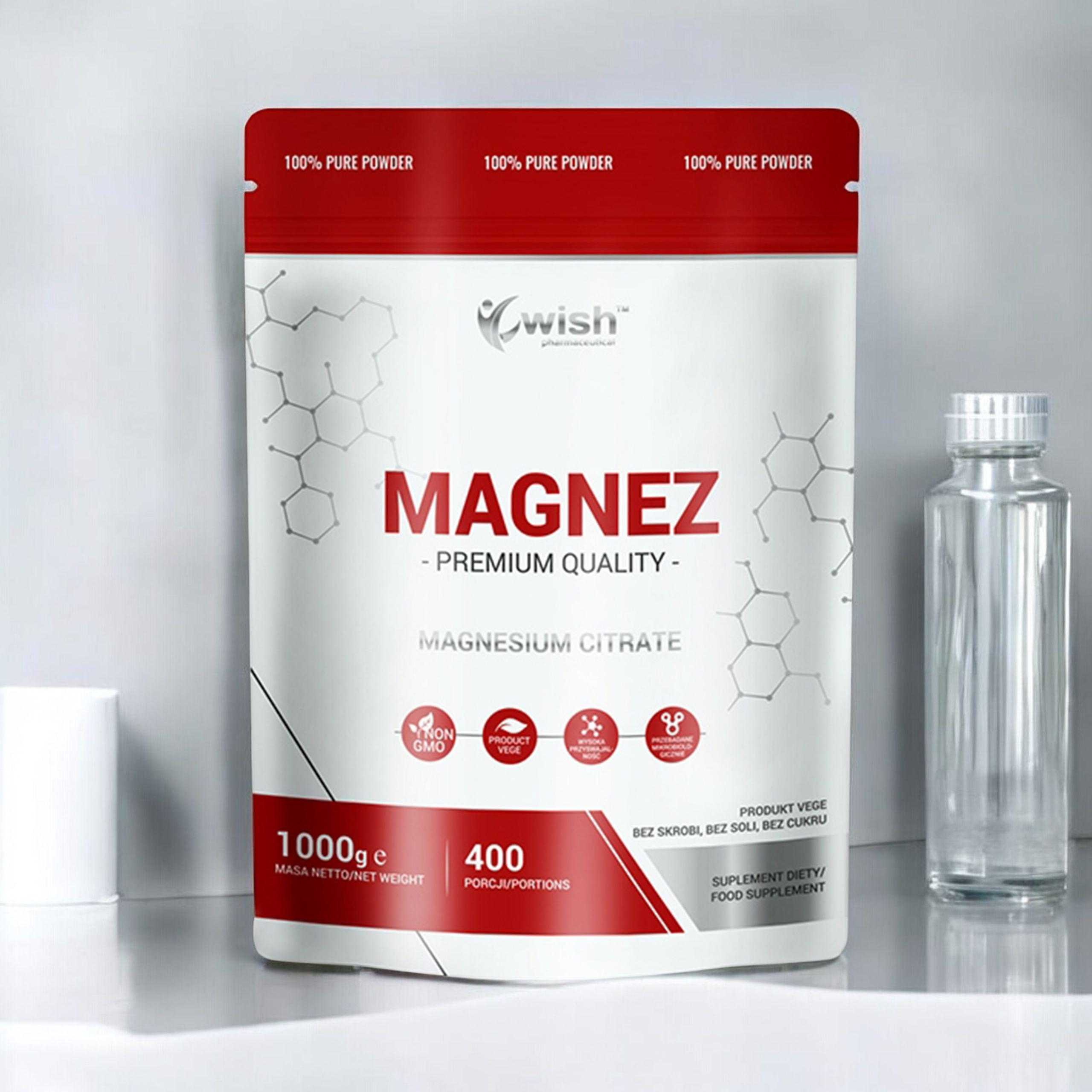 WISH Pharmaceutical Cytrynian Magnezu - 3x 1000g