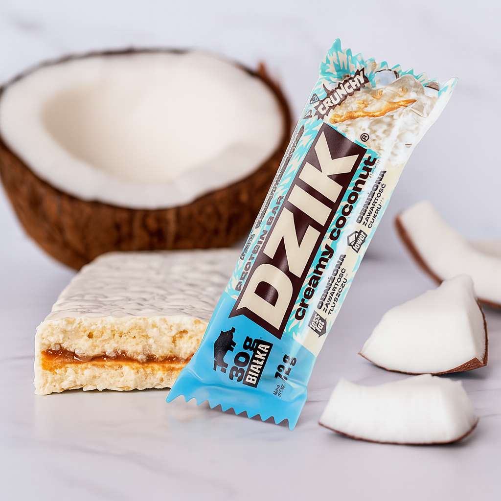 DZIK - Protein Bar Crunchy - 3x 72g - Creamy Coconut