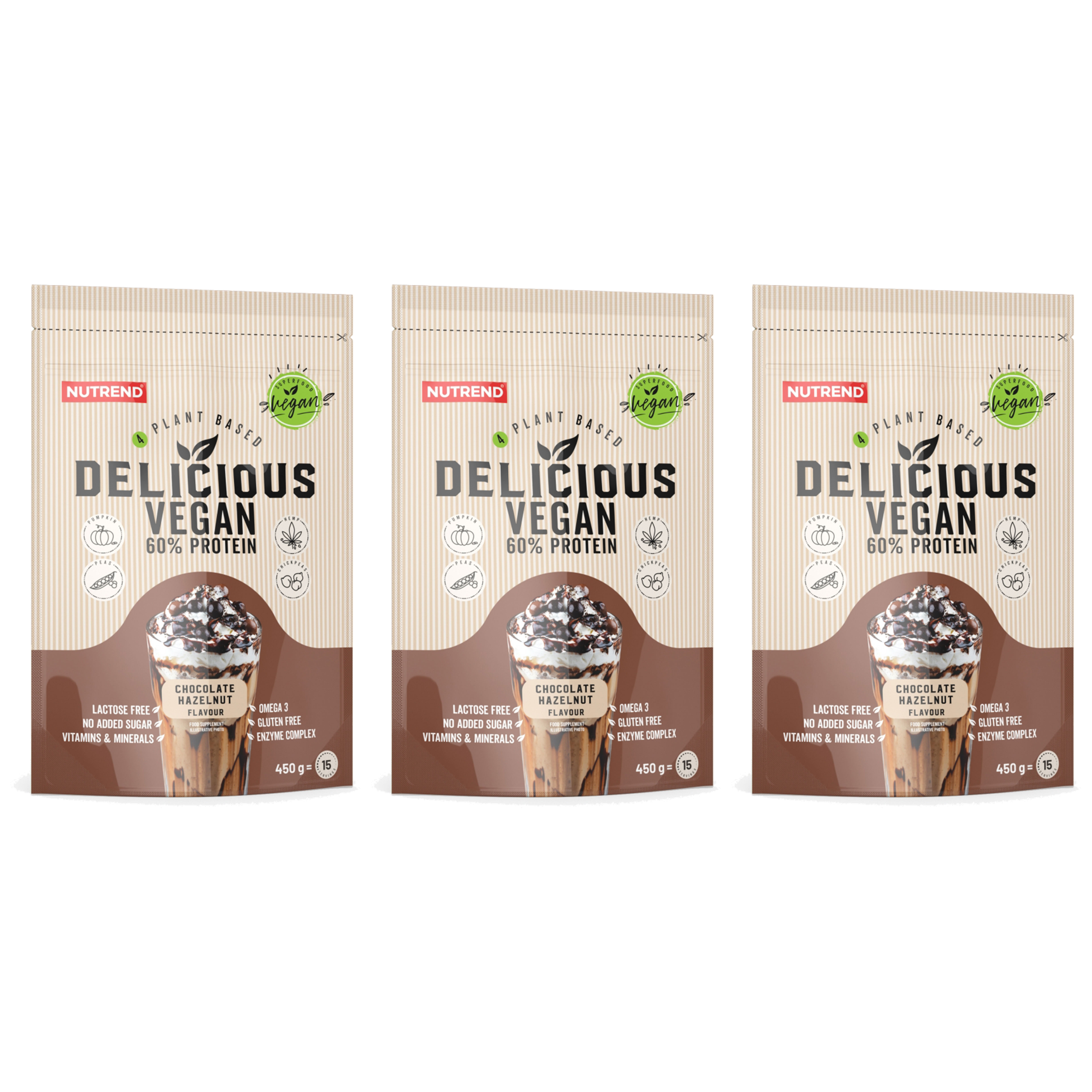NUTREND Delicious Vegan Protein - 3x 450g
