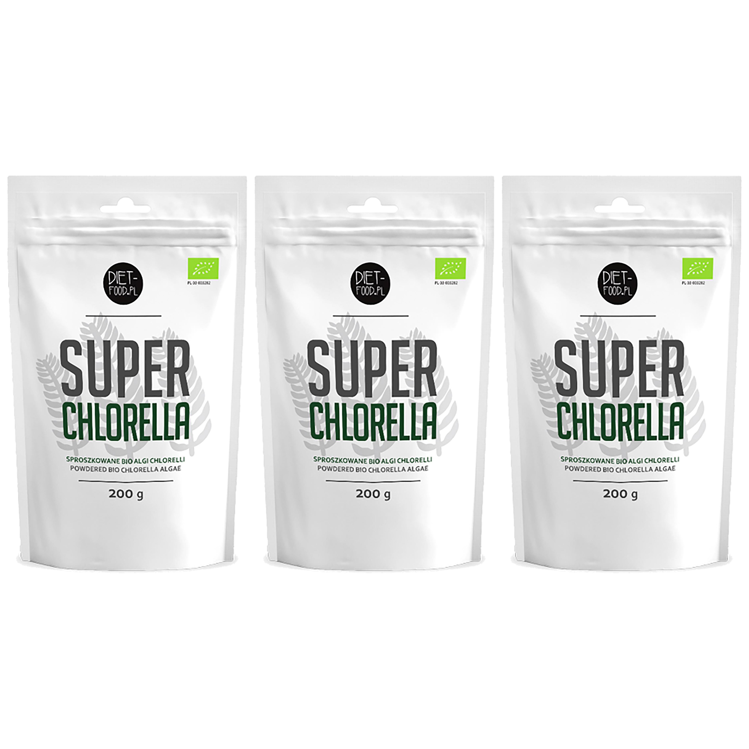 DIET FOOD Bio Chlorella - 3x 200g